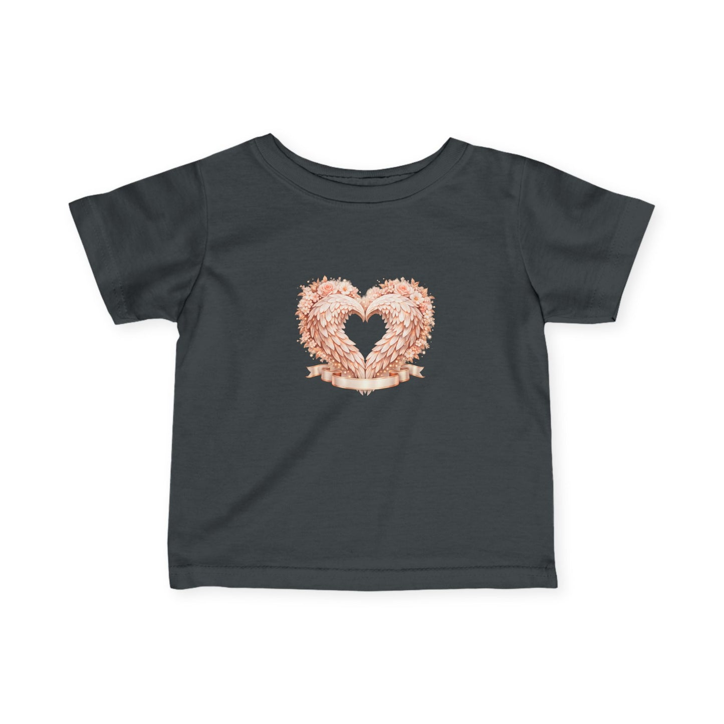 Infant Tee — Rose Gold Floral Heart Baby Shirt