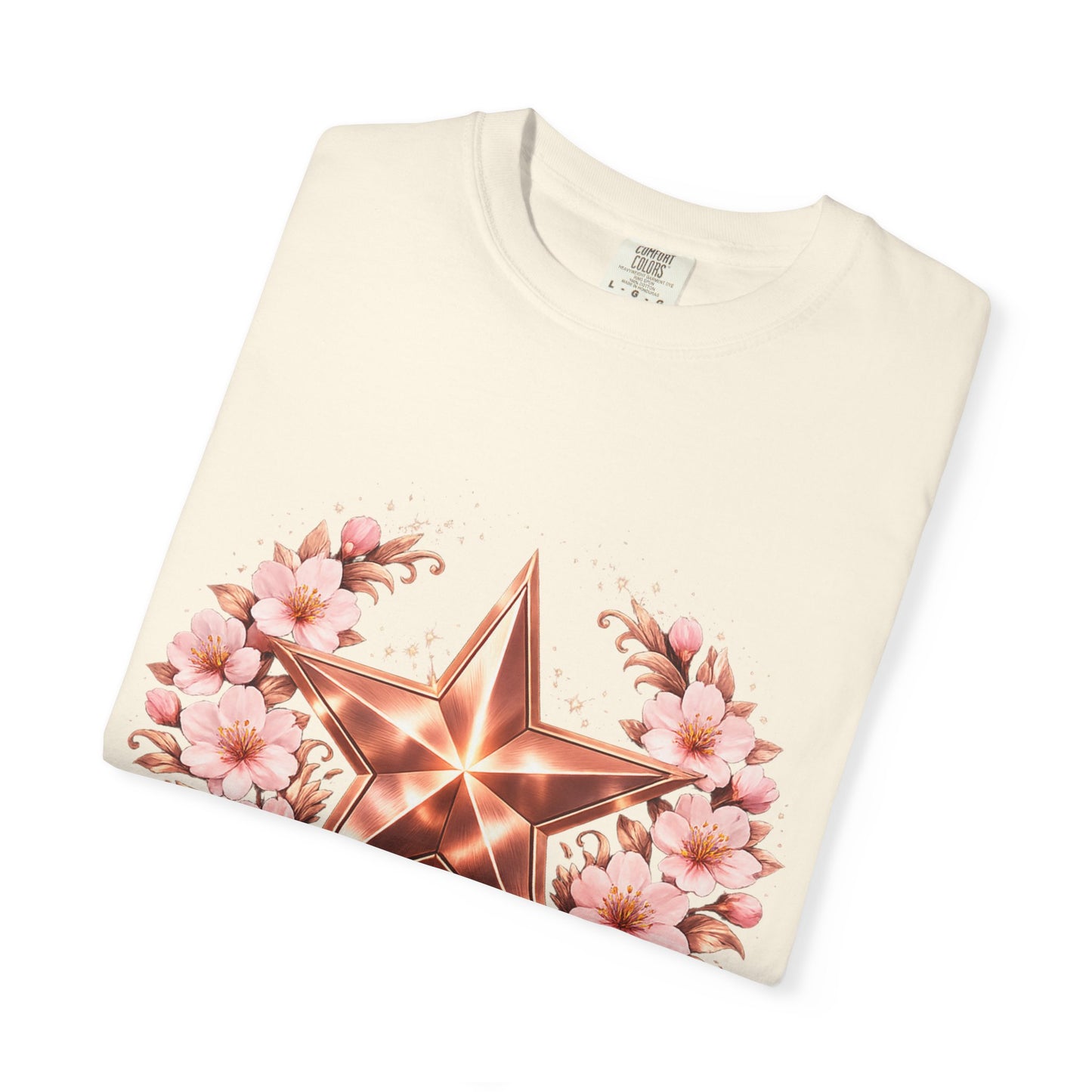 Rose Gold Floral Star T-Shirt