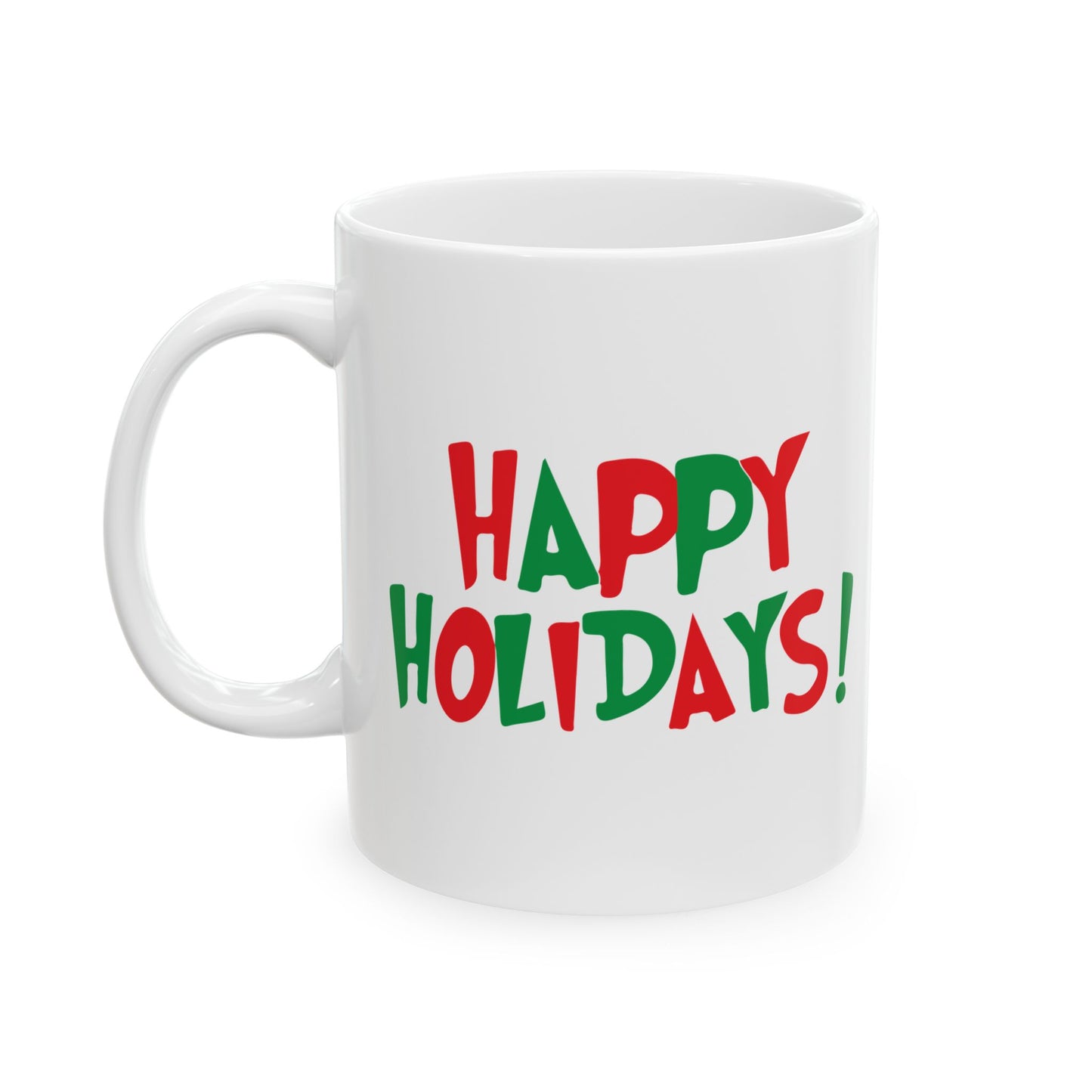 Happy Holidays Mug | Christmas Red Green Holiday Ceramic Mug