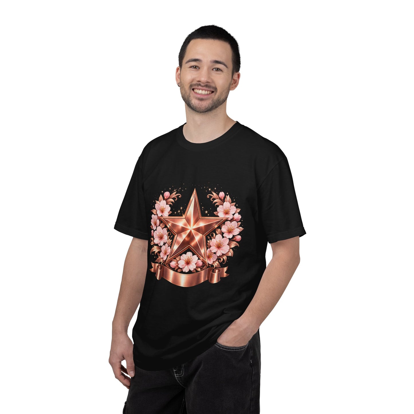 Rose Gold Floral Star T-Shirt