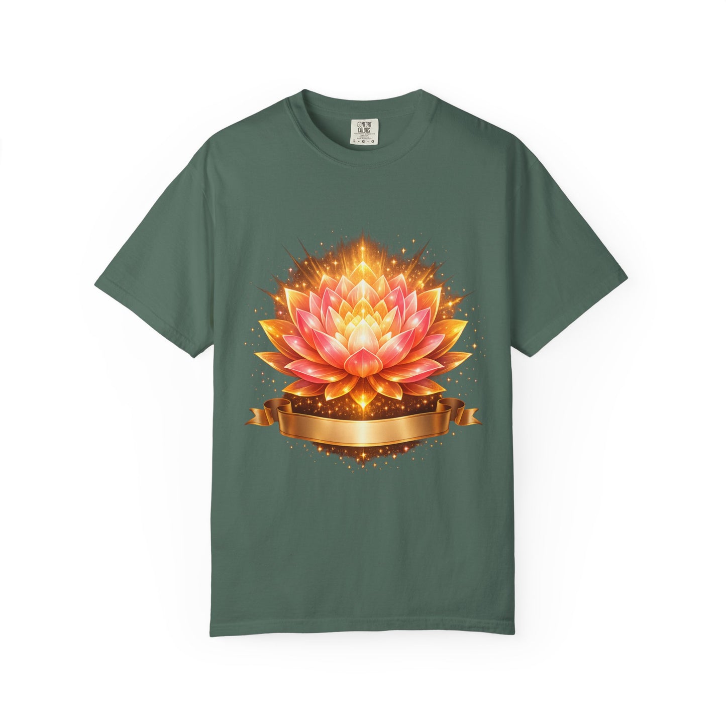 Lotus Bloom Graphic T-Shirt — Golden Floral Mandala Tee