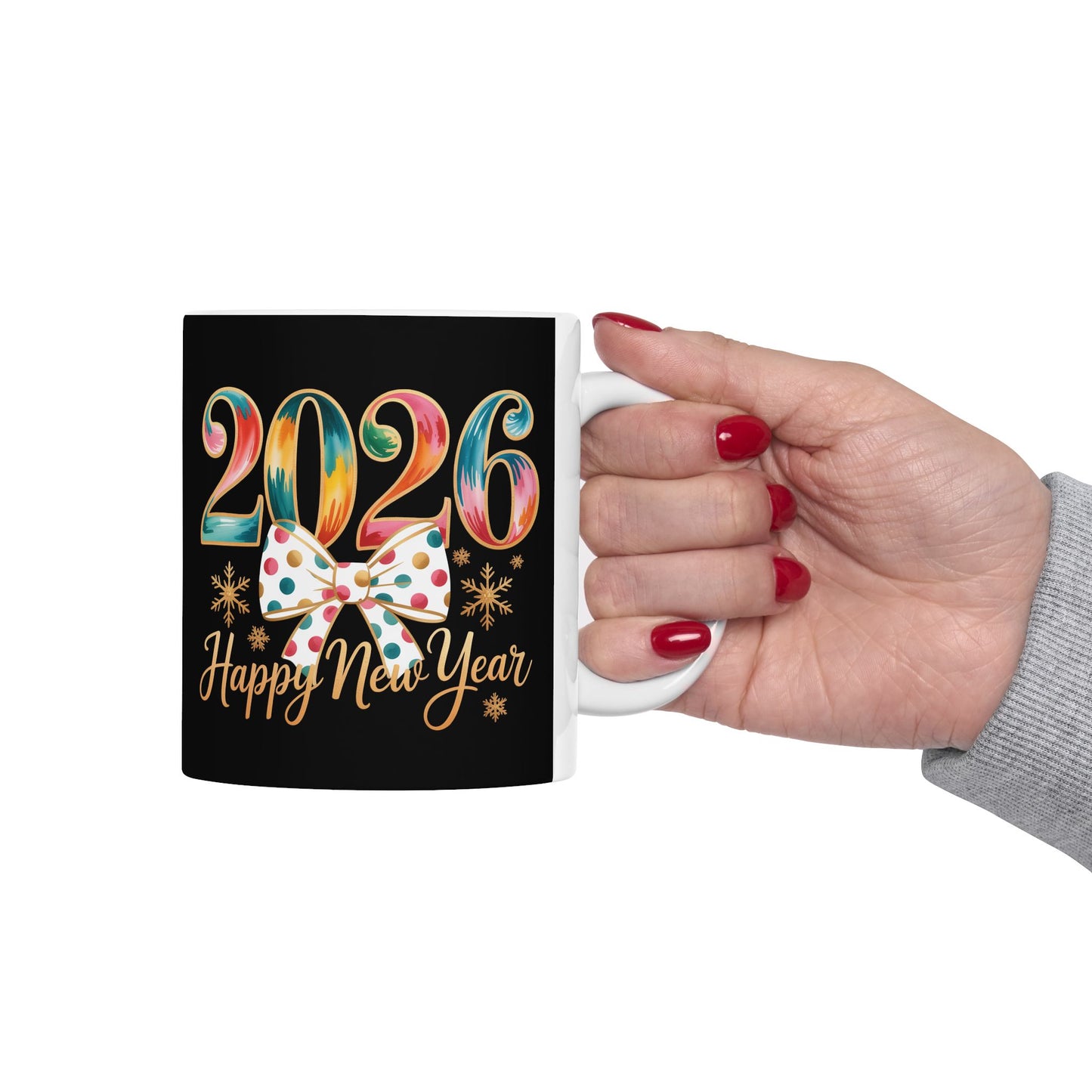 2026 Colorful Numbers Happy New Year Mug | New Year Celebration Ceramic Mug