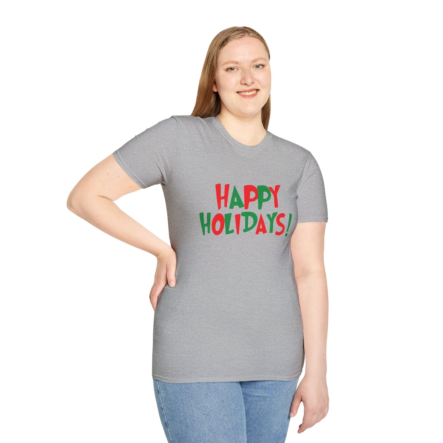 Happy Holidays! Holiday T-Shirt — Red & Green Festive Graphic
