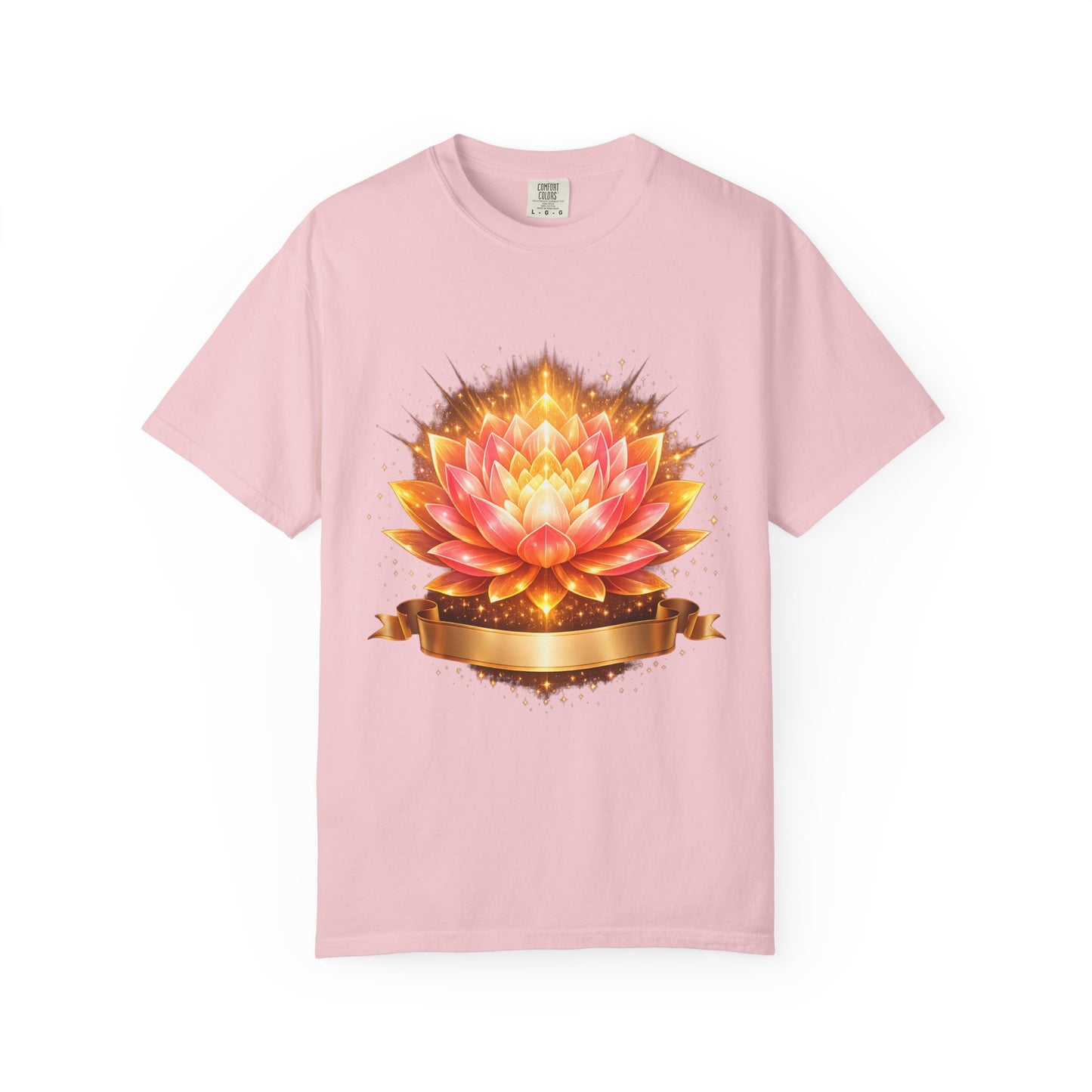 Lotus Bloom Graphic T-Shirt — Golden Floral Mandala Tee