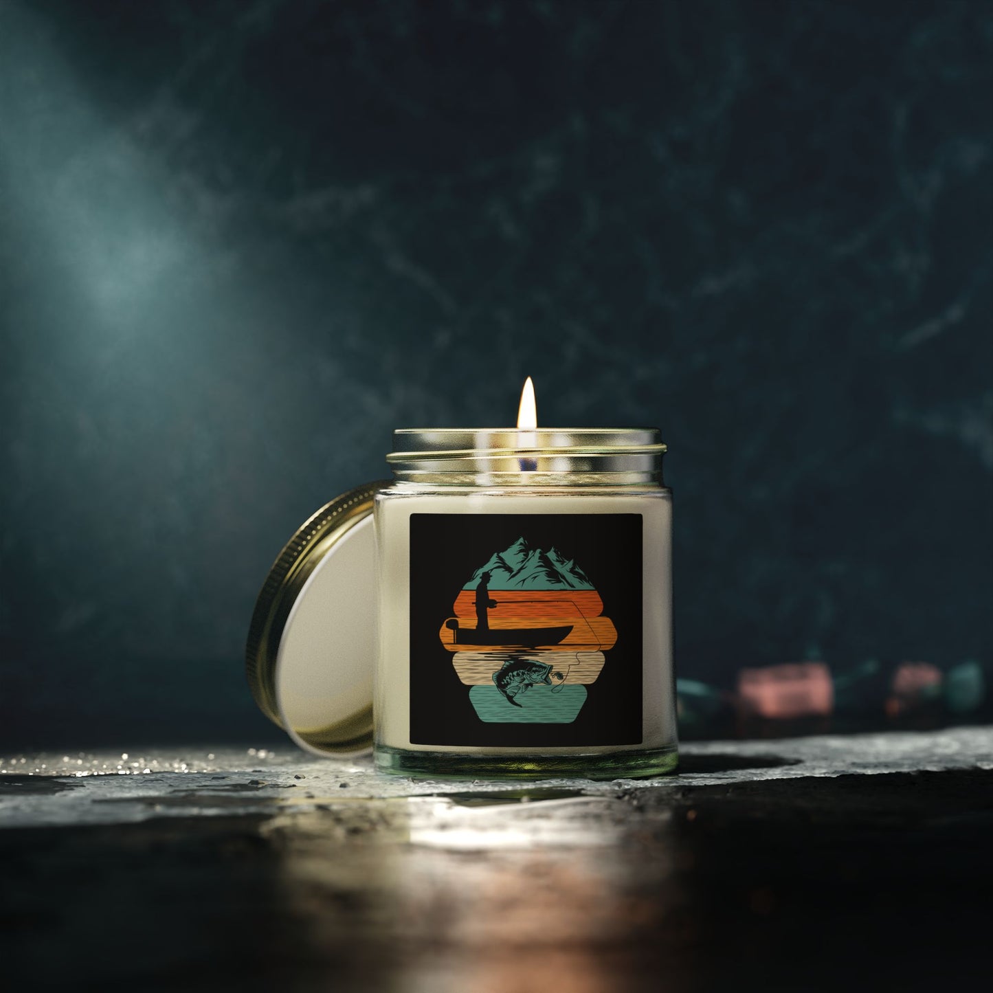 Retro Sunset Surf Landscape Candle | Coconut Apricot Wax 4oz 9oz