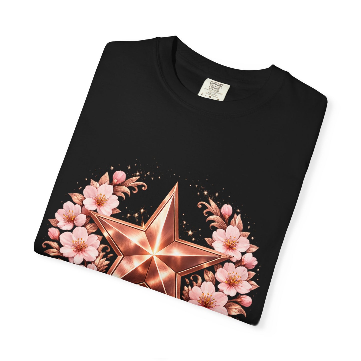 Rose Gold Floral Star T-Shirt