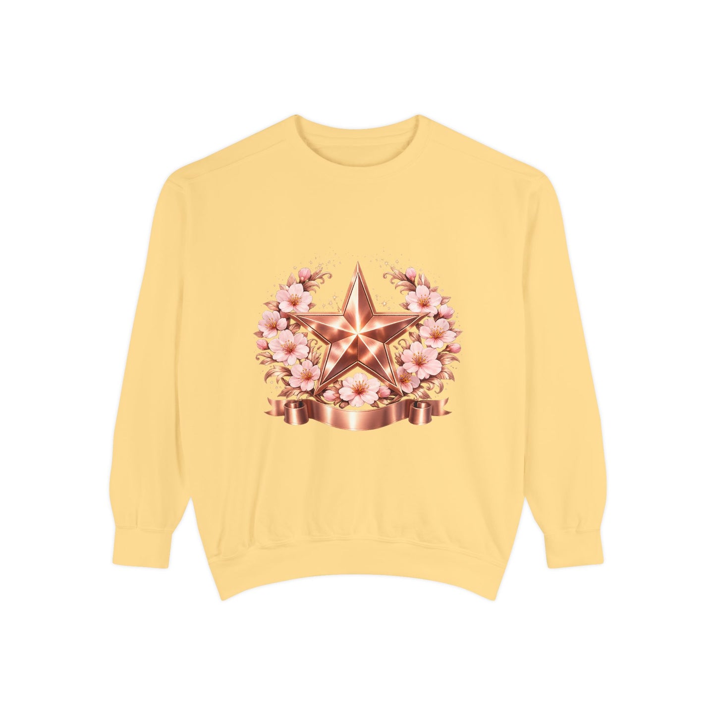 Rose Gold Star Floral Sweatshirt