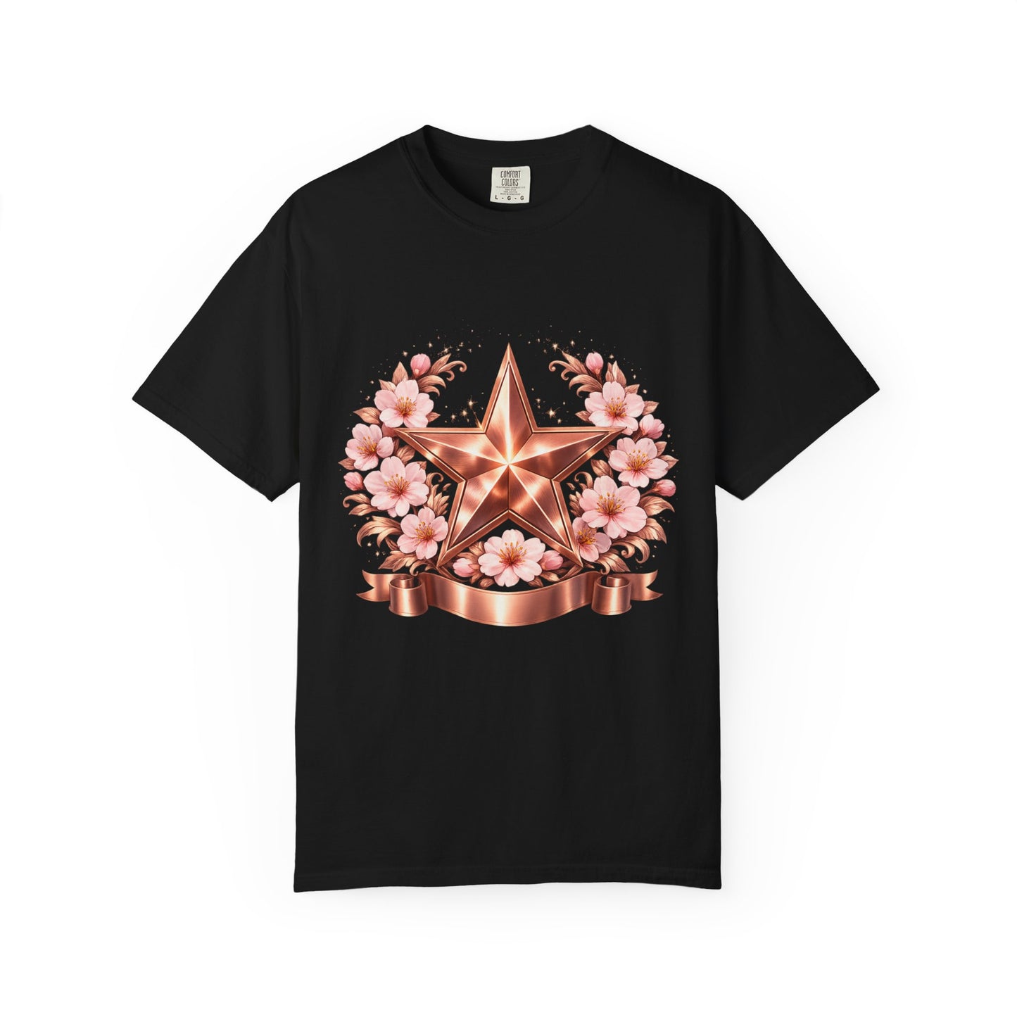 Rose Gold Floral Star T-Shirt