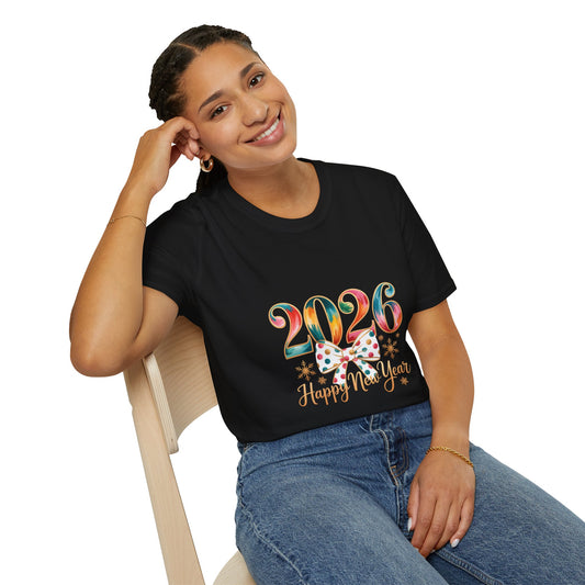 2026 Happy New Year T-Shirt — Festive Colorful Celebration Tee