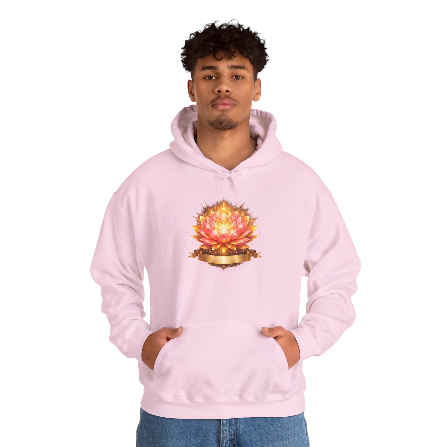 Lotus Meditation Hoodie — Glowing Lotus Candle Graphic Hoodie