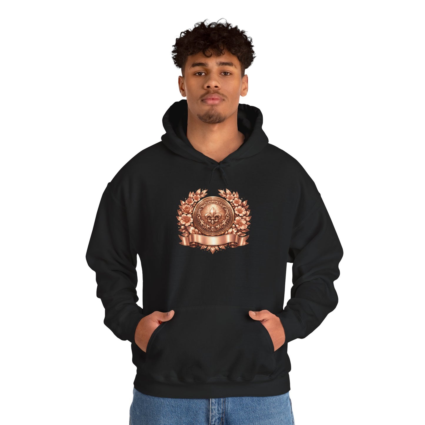 Hoodie — Vintage Bronze Crest Emblem Hoodie