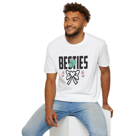 Besties Heart Bow T-Shirt — Matching Friendship Tee for BFFs