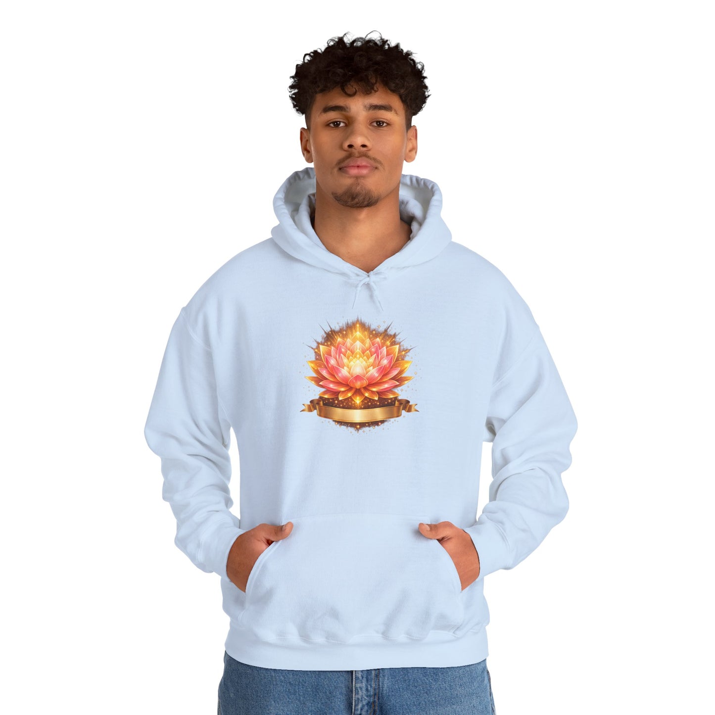 Lotus Meditation Hoodie — Glowing Lotus Candle Graphic Hoodie