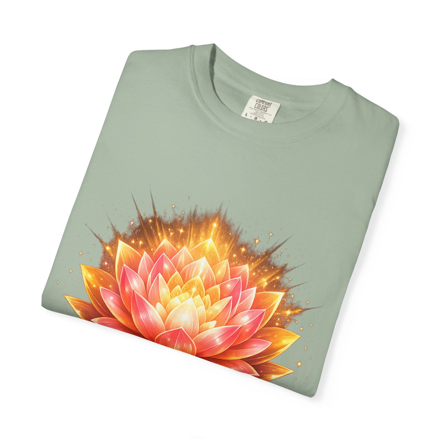 Lotus Bloom Graphic T-Shirt — Golden Floral Mandala Tee
