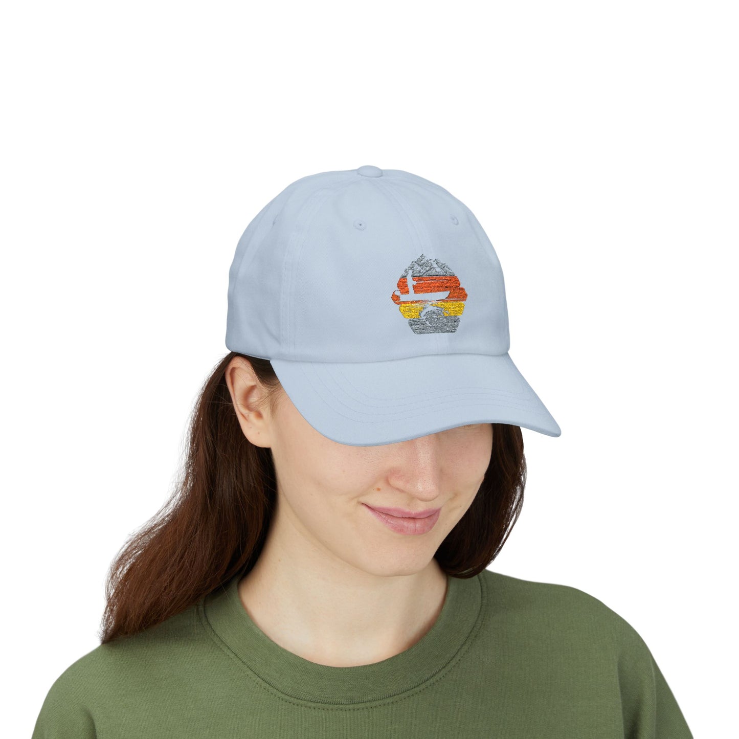 Retro Sunset Mountain Dad Cap | Embroidered Outdoor Hiking Trucker Hat