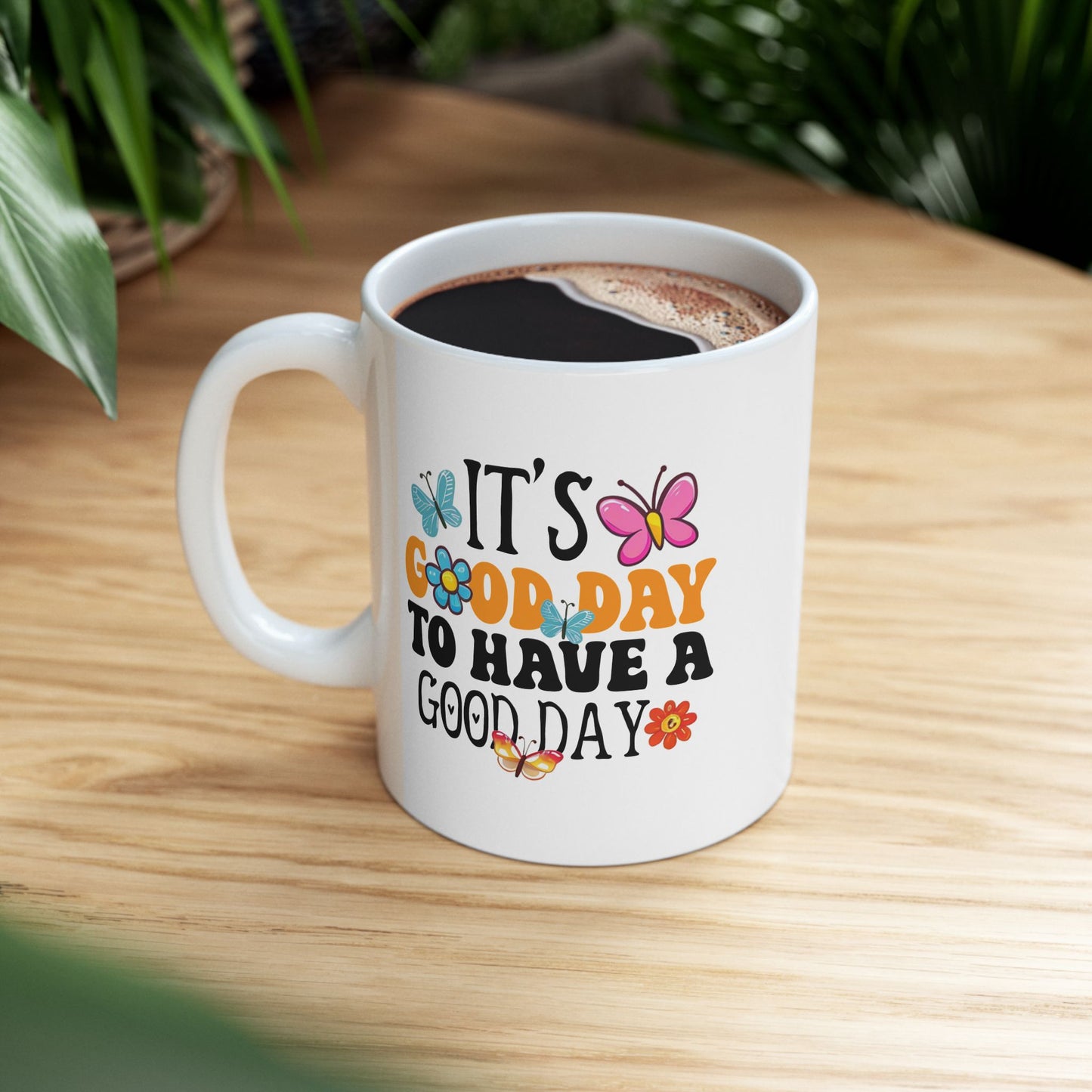 Good Day To Be A Grandma Mug | Floral Butterflies Ceramic Coffee Cup