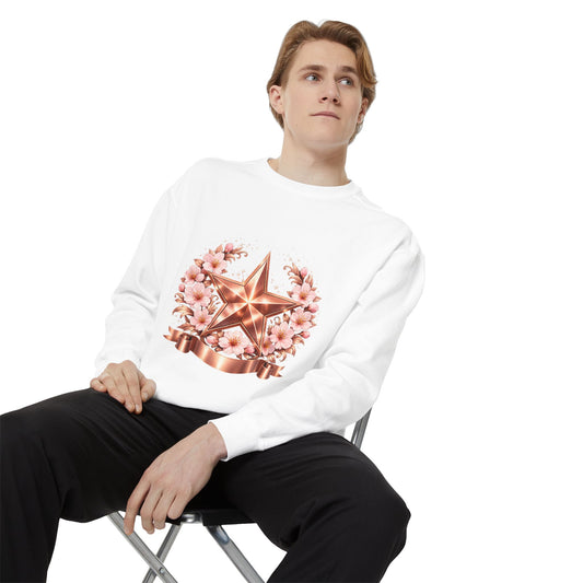 Rose Gold Star Floral Sweatshirt