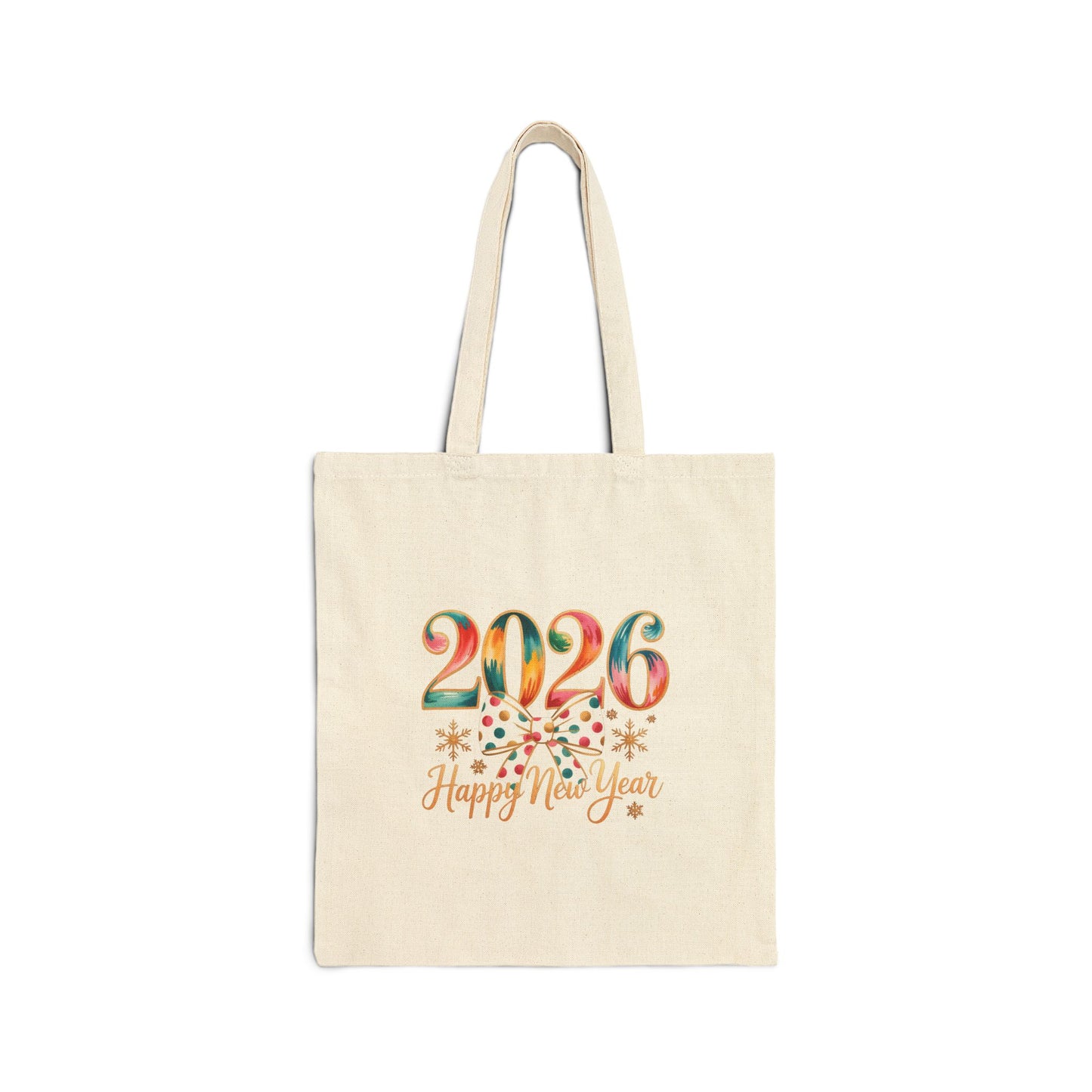2026 Happy New Year Tote Bag | New Year Celebration Canvas Tote