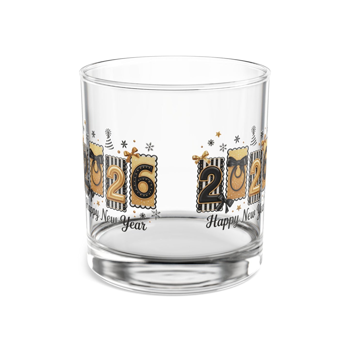 2026 Countdown Numbers Rocks Glass | 10oz New Year Whiskey Glass