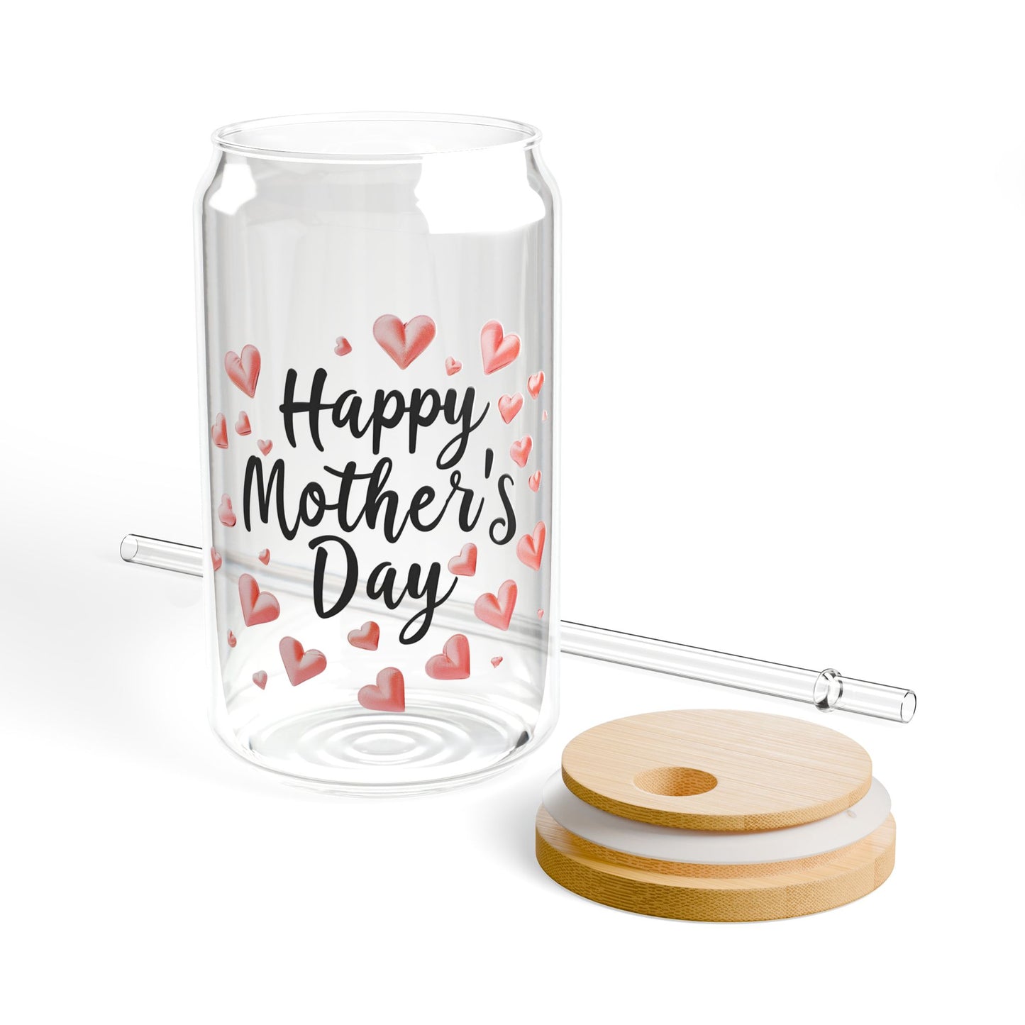 Happy Mother's Day Sipper Glass | 16oz Heart Design