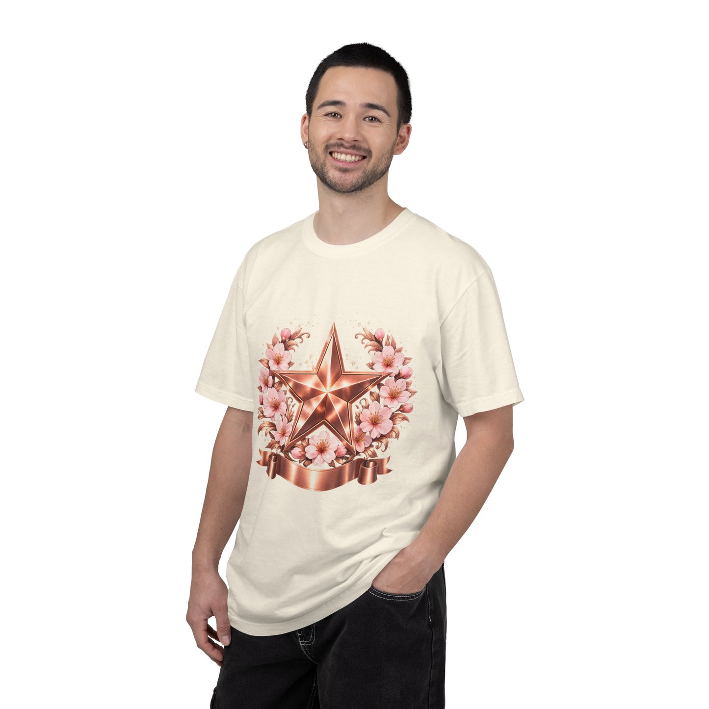 Rose Gold Floral Star T-Shirt