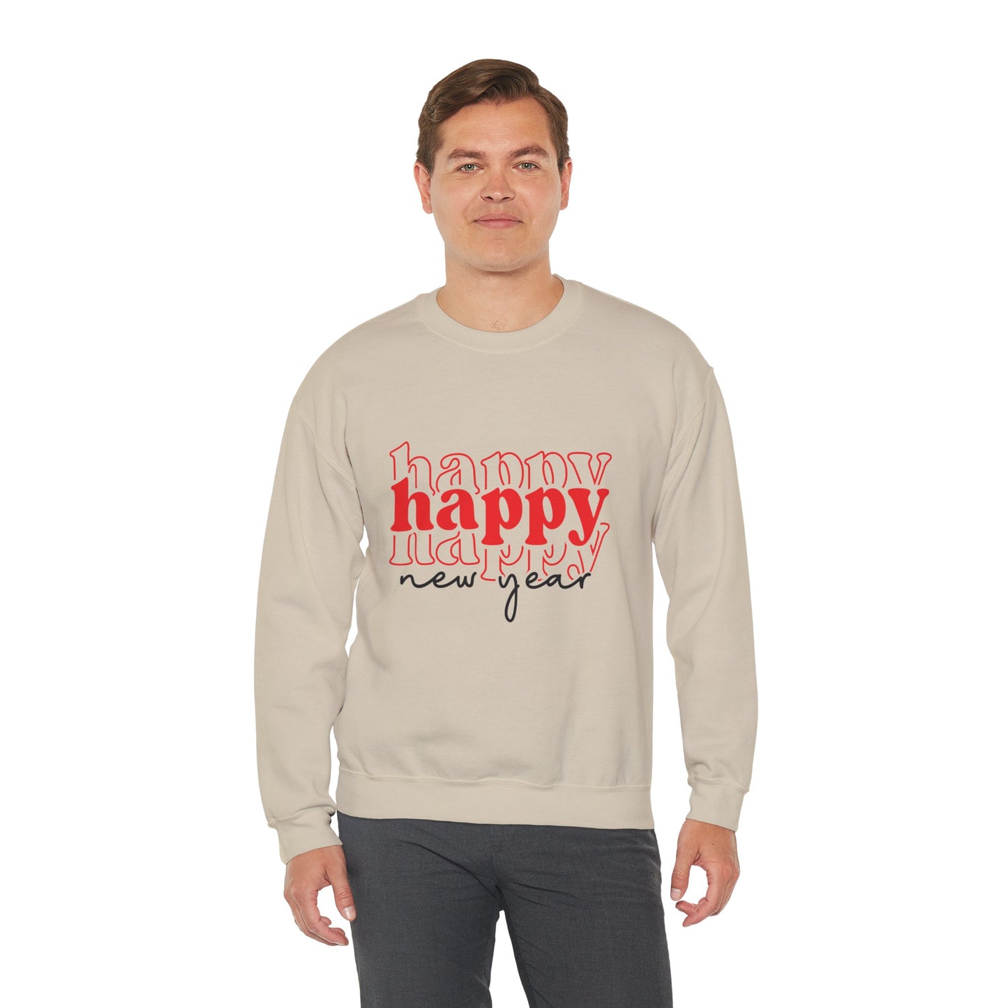 Happy New Year sweatshirt | Holiday New Year typography crewneck