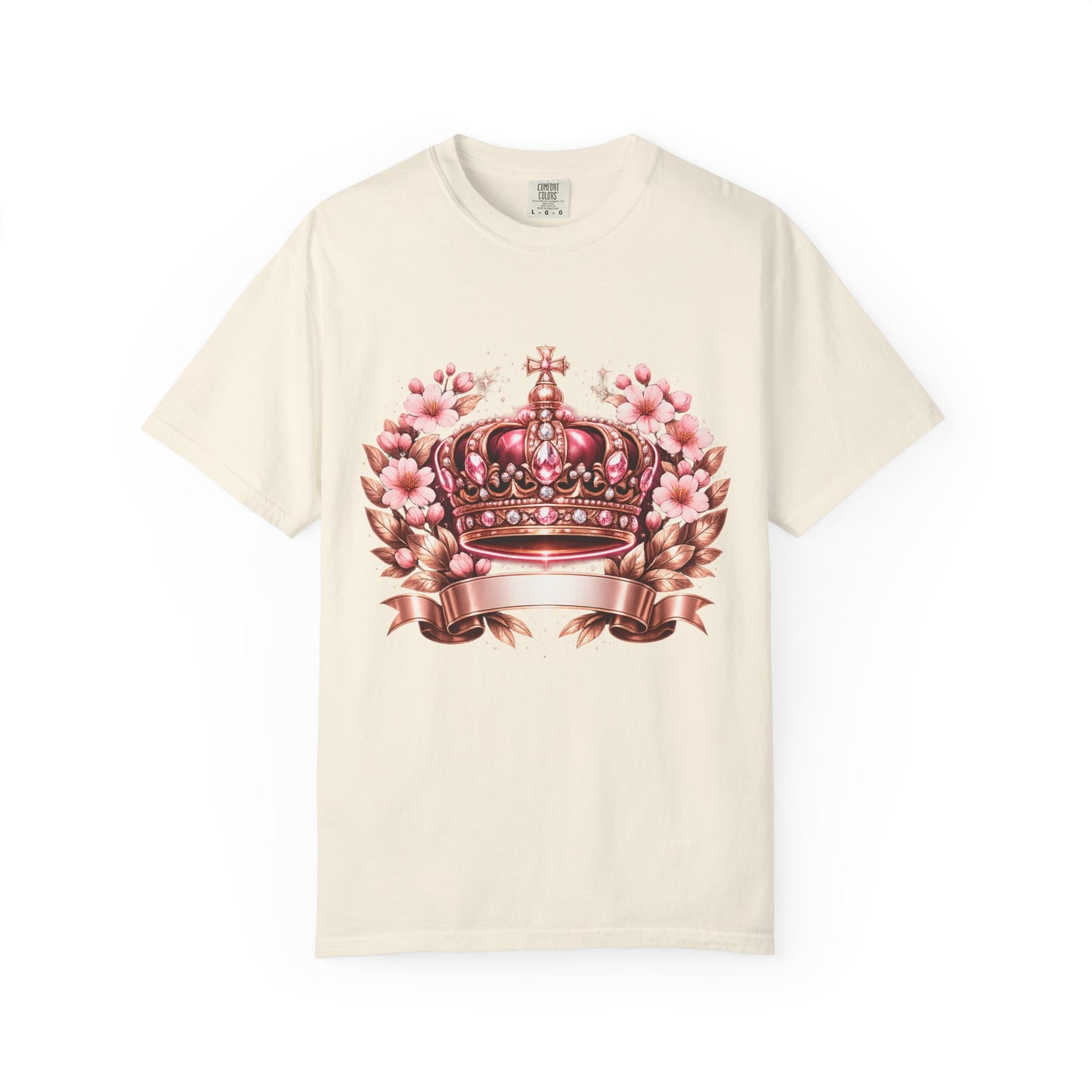 Pink Floral Crown T-Shirt — Royal Blossom Graphic Tee