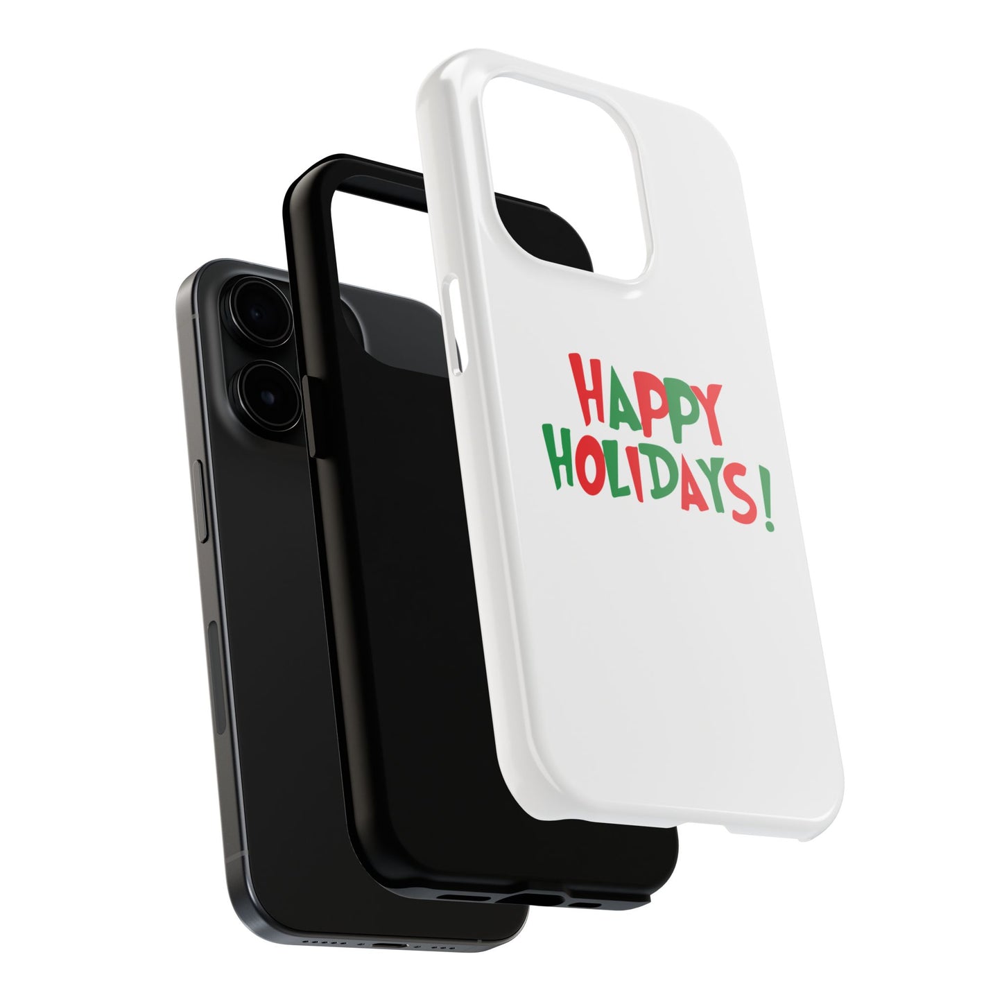 Happy Holidays phone case | Christmas holiday text design, tough phone case