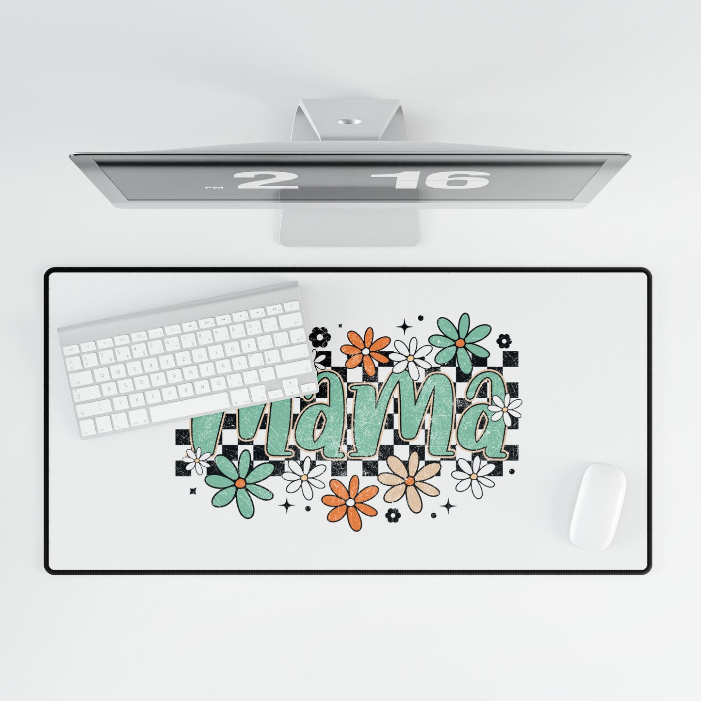 Mama Floral Checkerboard Desk Mat | Mom Desk Pad