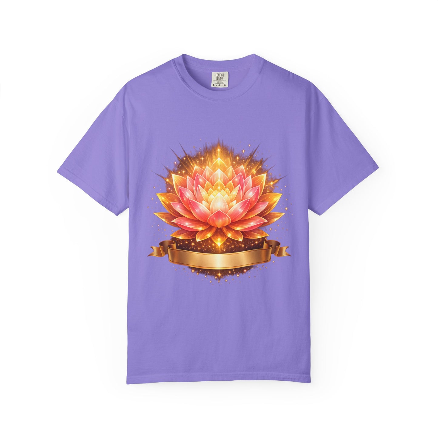 Lotus Bloom Graphic T-Shirt — Golden Floral Mandala Tee