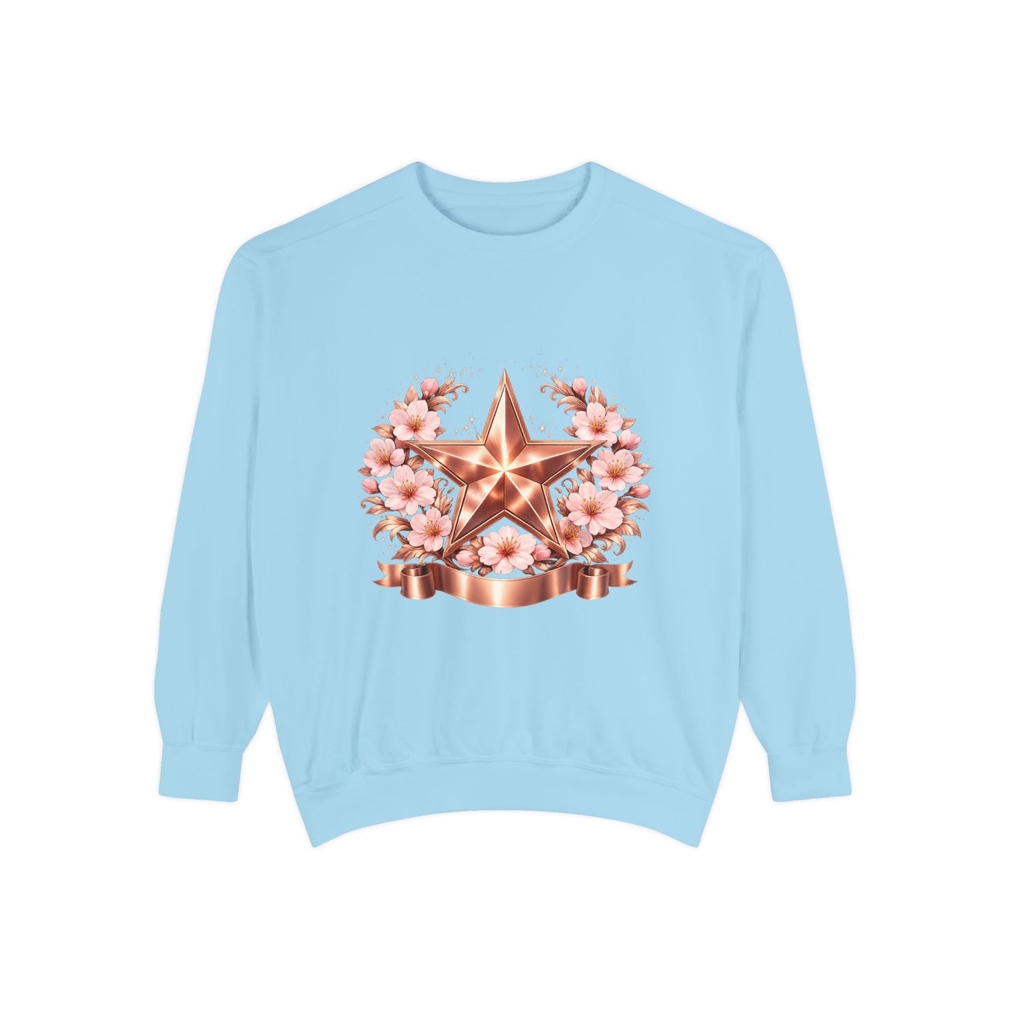Rose Gold Star Floral Sweatshirt