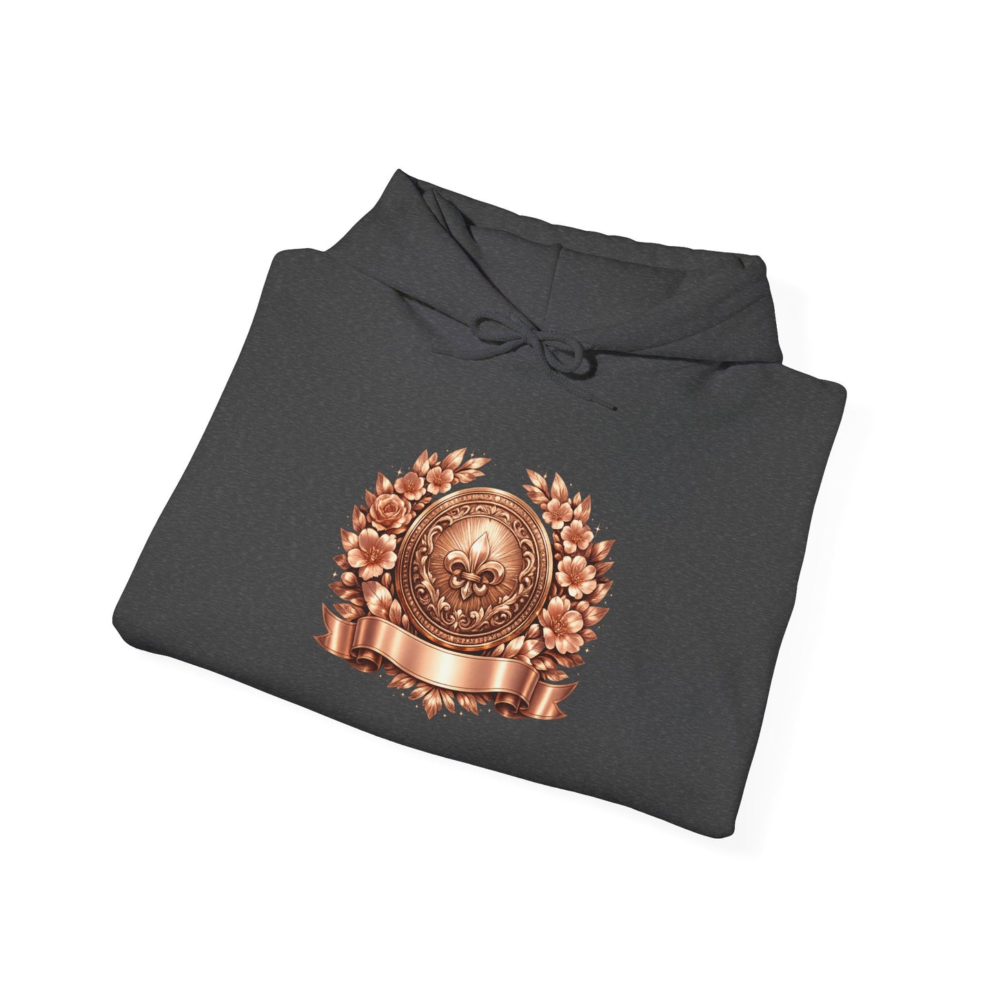 Hoodie — Vintage Bronze Crest Emblem Hoodie