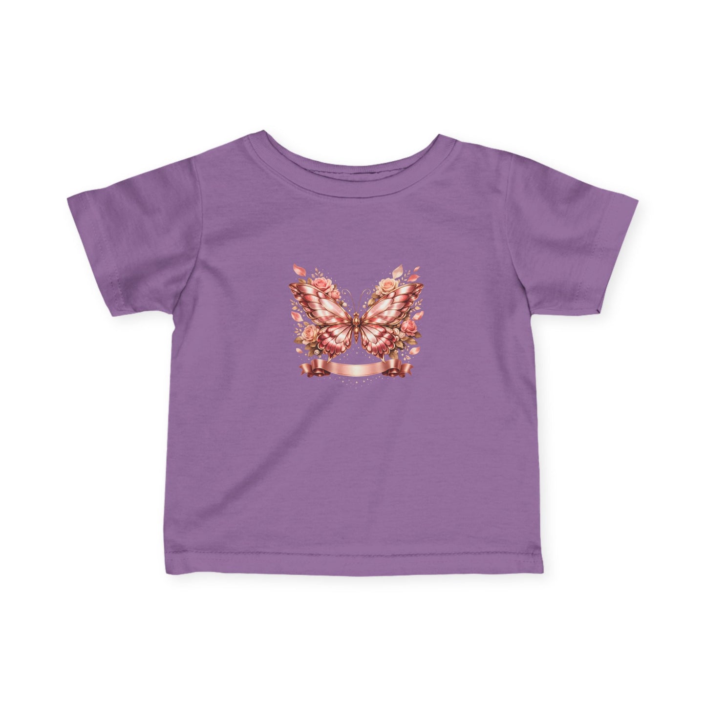 Infant Tee — Pink Floral Butterfly Wings Baby Shirt