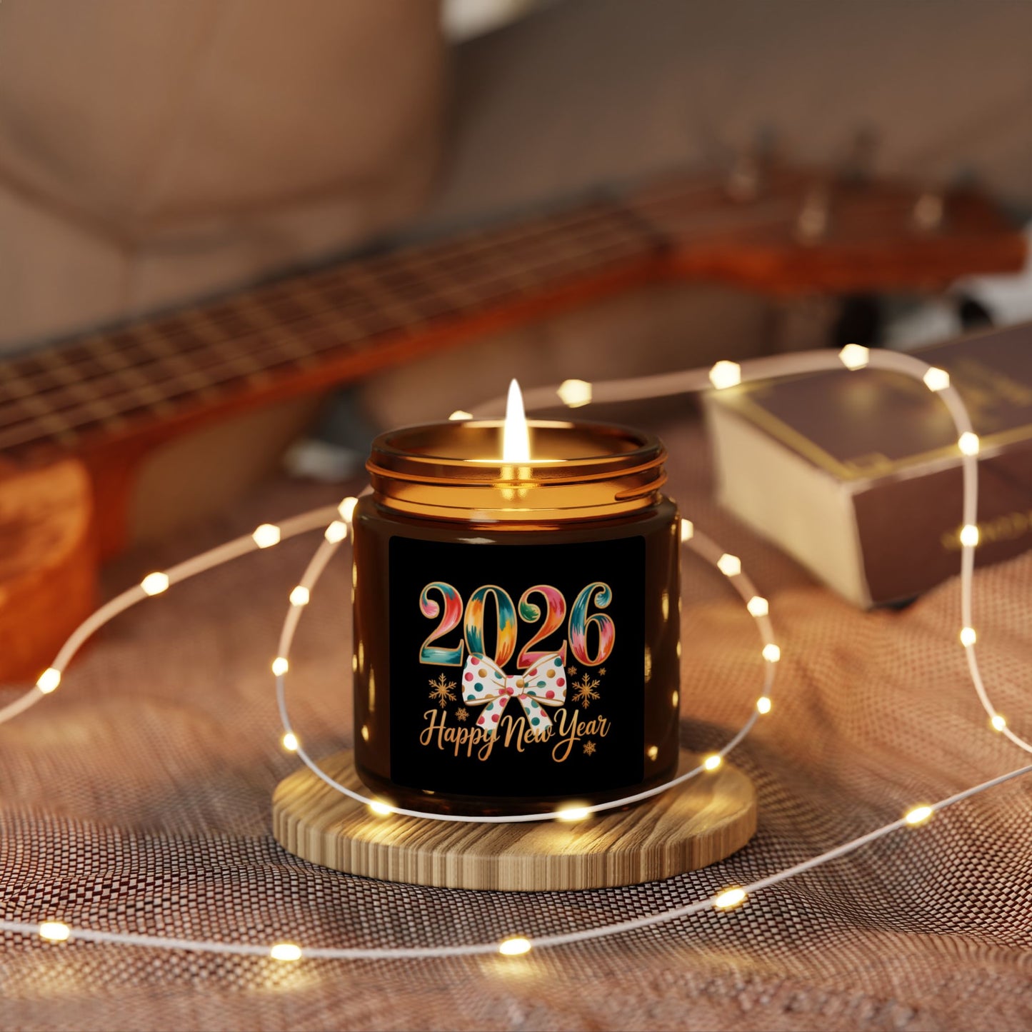 2026 Happy New Year Candle | Amber Jar Soy Candle