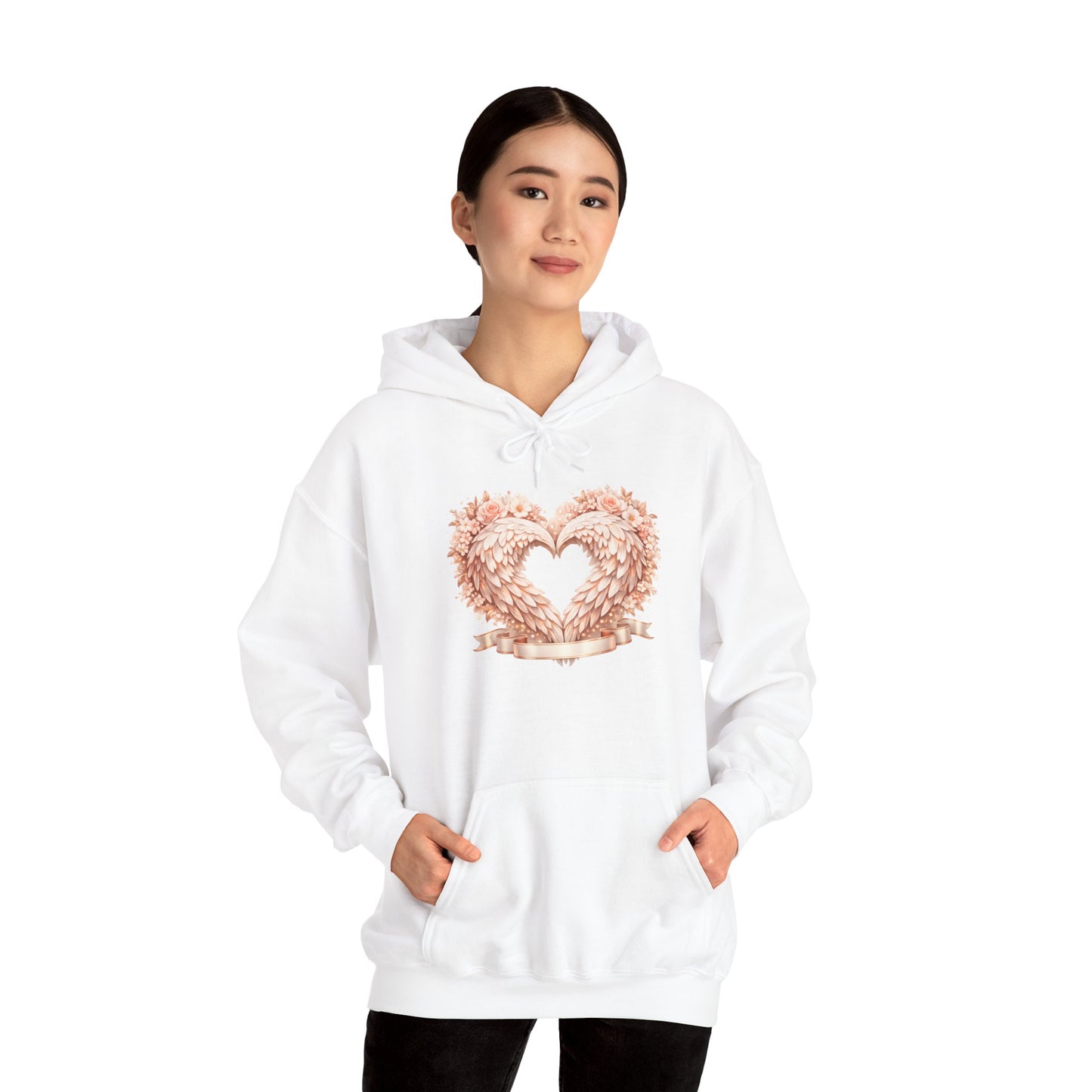 Heart Wreath Hoodie — Romantic Floral Heart Pullover for Valentine’s Day