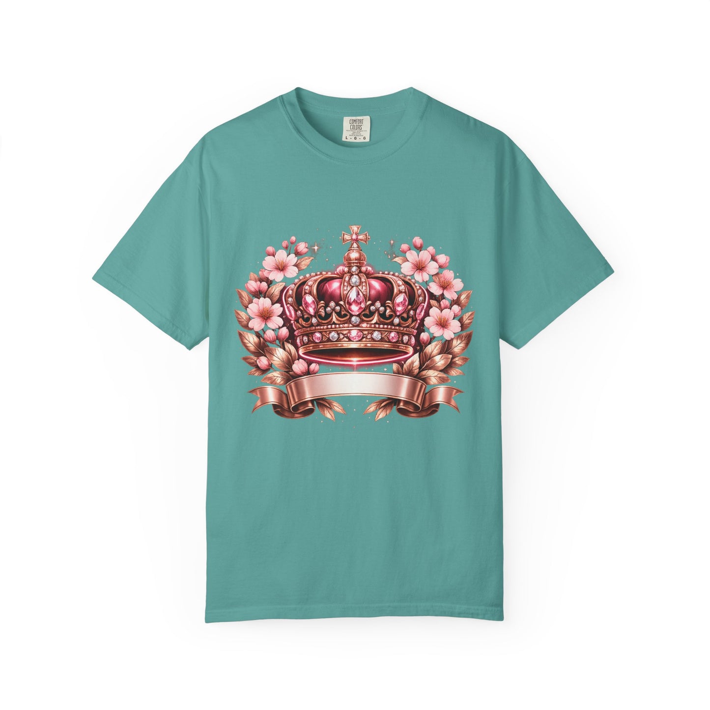 Pink Floral Crown T-Shirt — Royal Blossom Graphic Tee