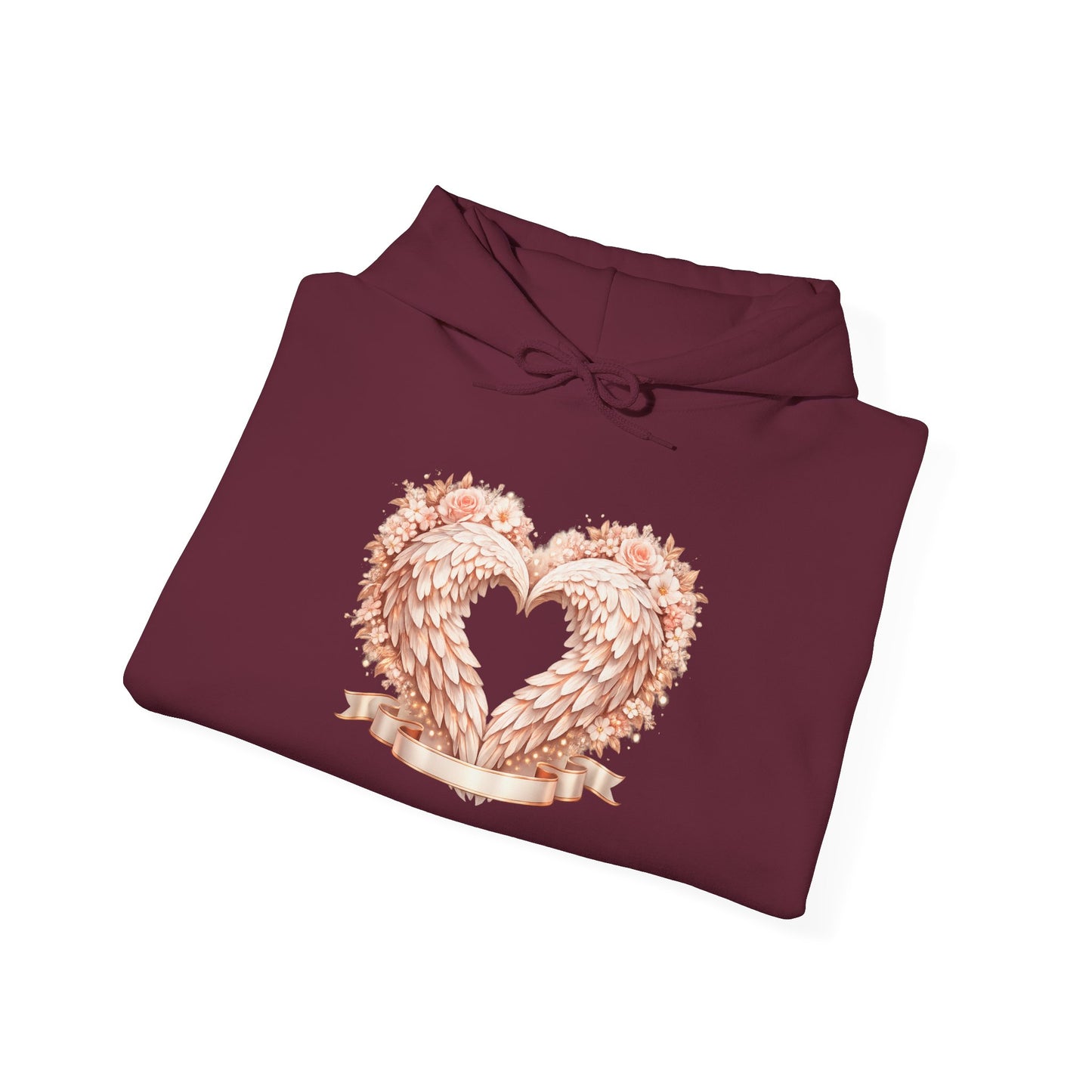 Heart Wreath Hoodie — Romantic Floral Heart Pullover for Valentine’s Day