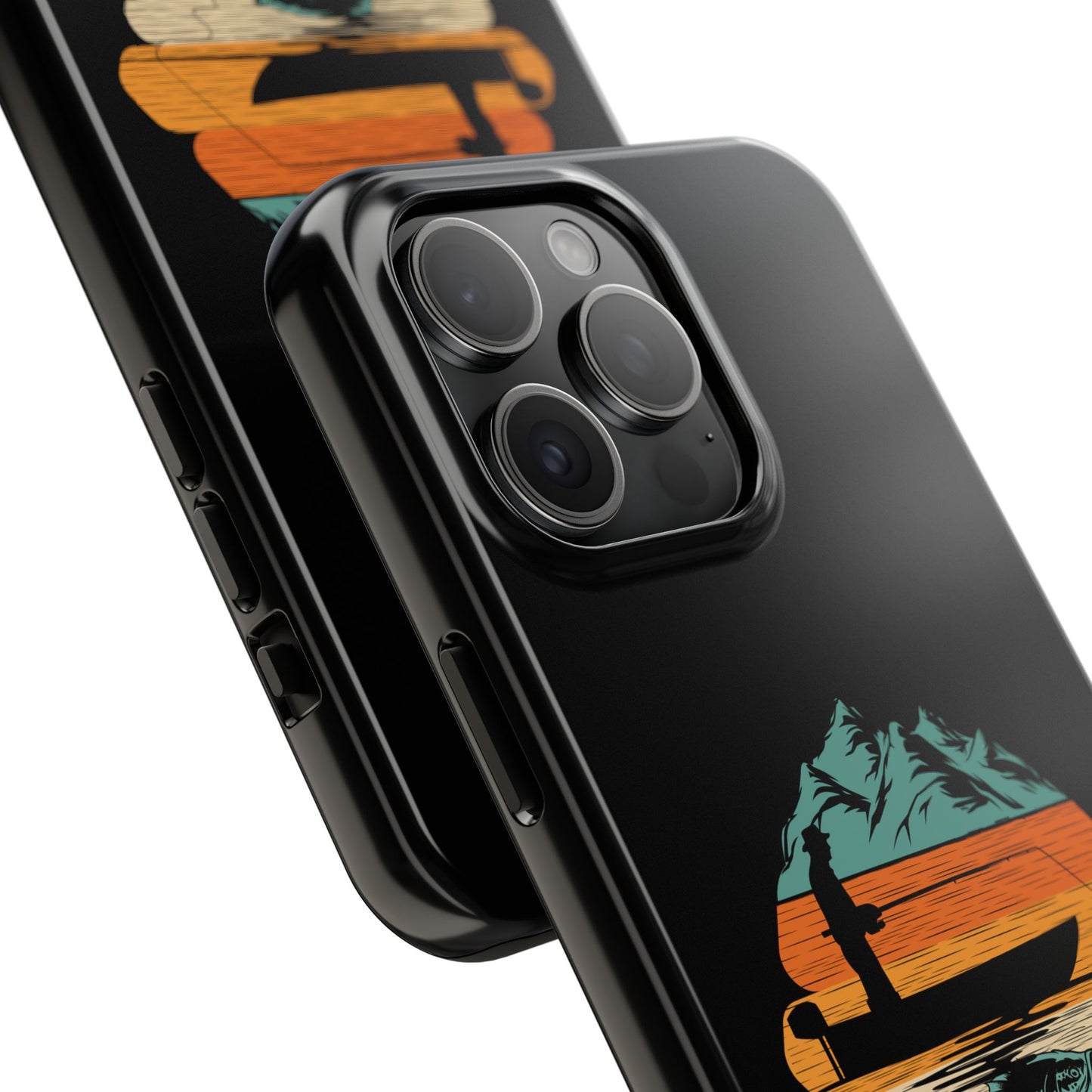 Retro Fishing Sunset Phone Case | Bass Boat Angler Design