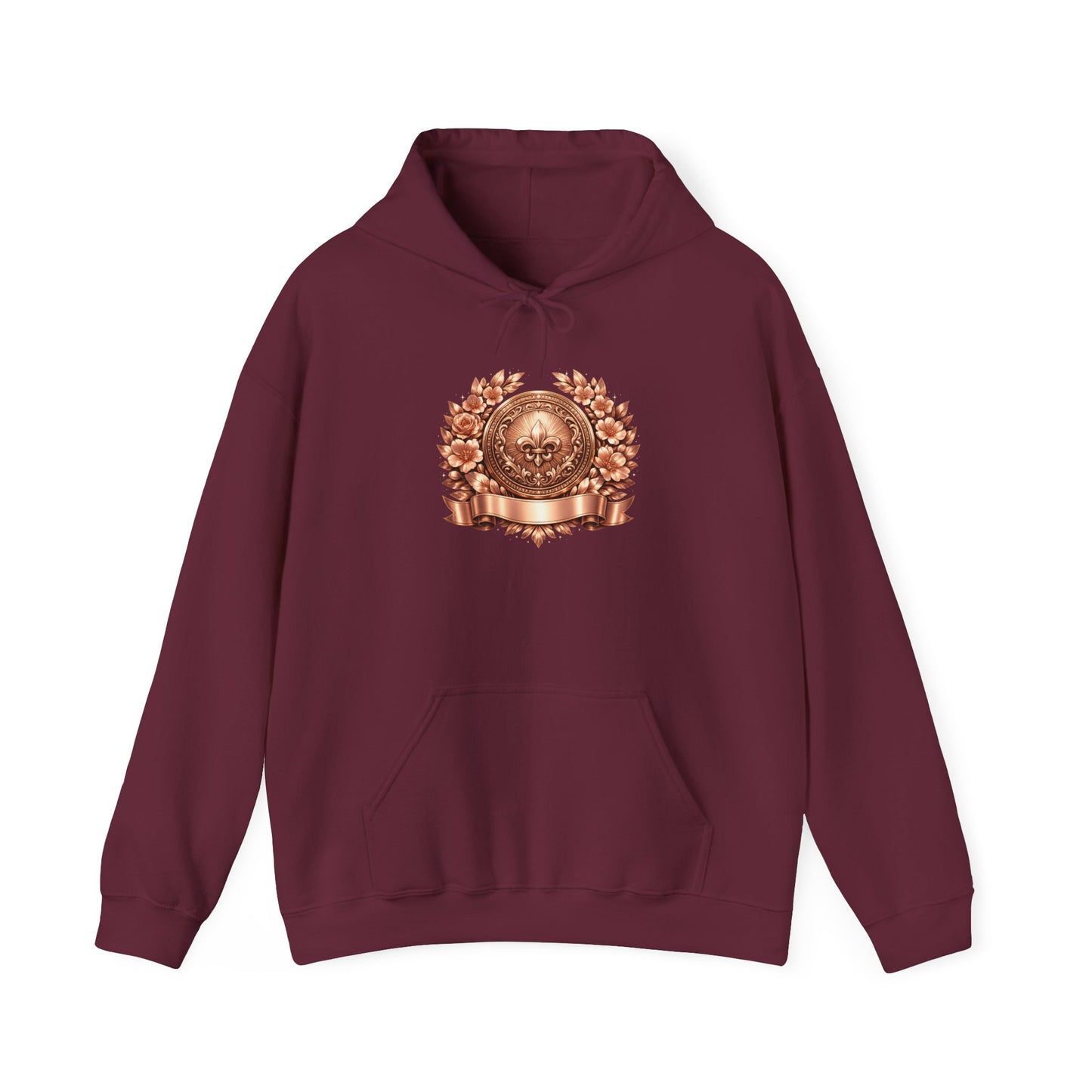 Hoodie — Vintage Bronze Crest Emblem Hoodie