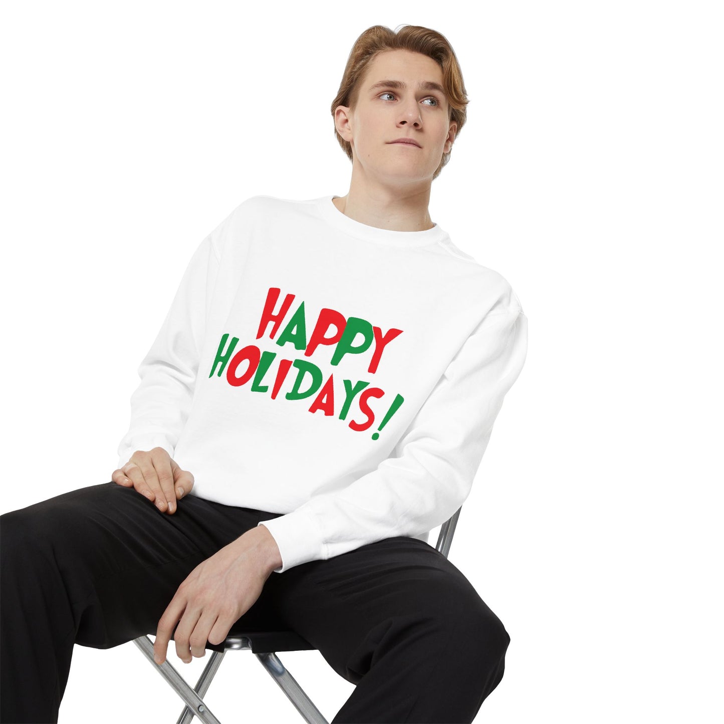 Happy Holidays! Sweatshirt | Christmas red green holiday text