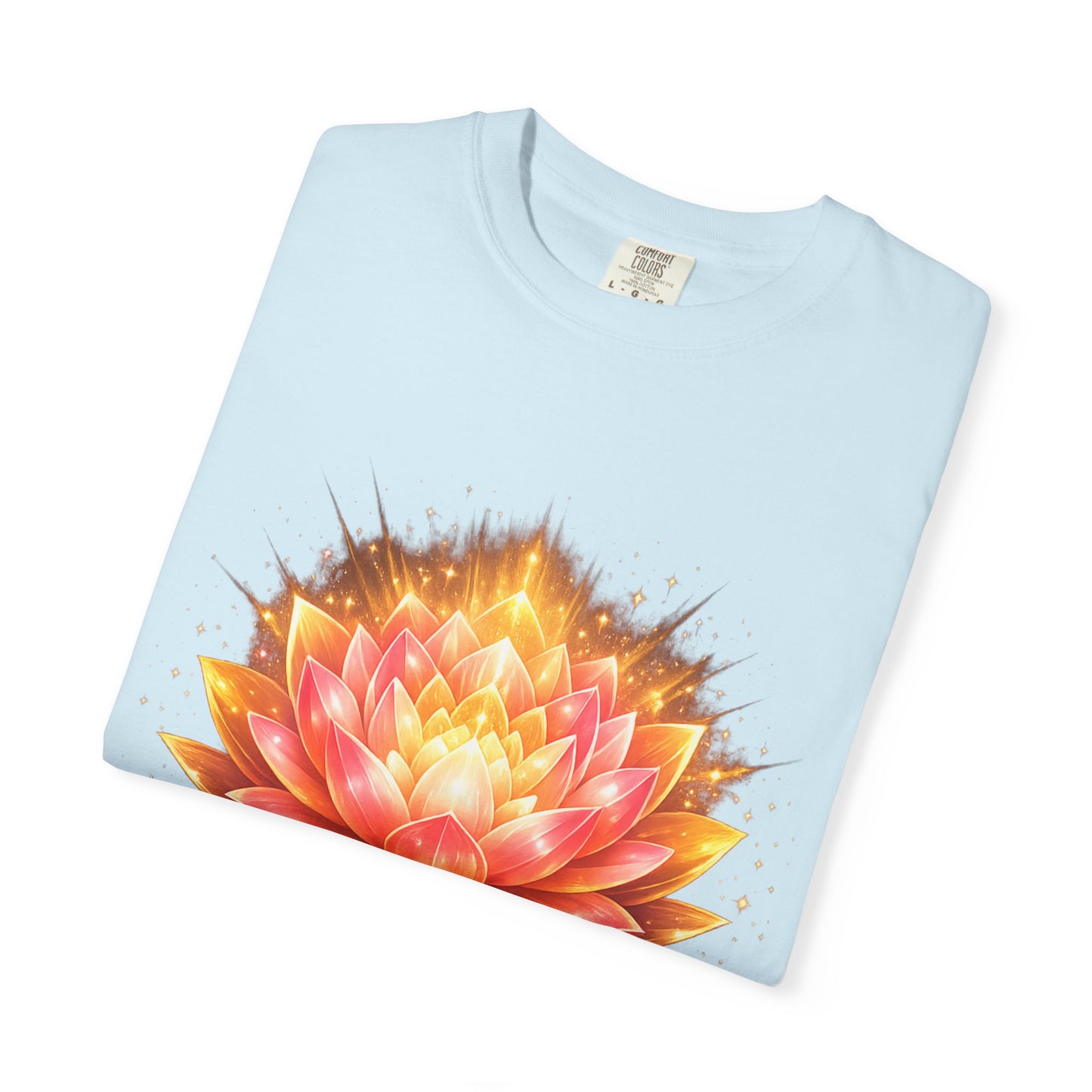 Lotus Bloom Graphic T-Shirt — Golden Floral Mandala Tee
