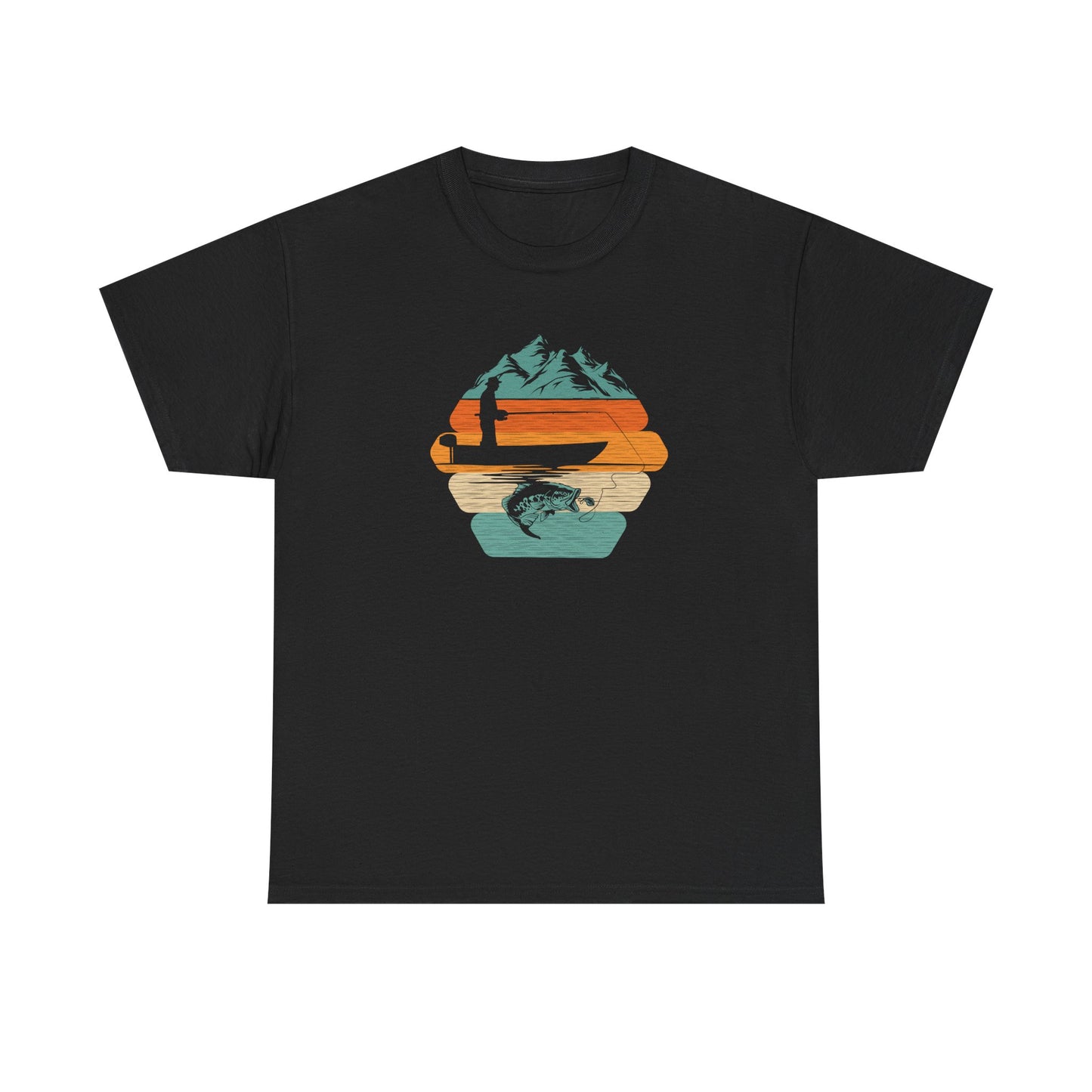 Retro Mountain Surf Tee — Vintage Sunset Waves Nature T-Shirt