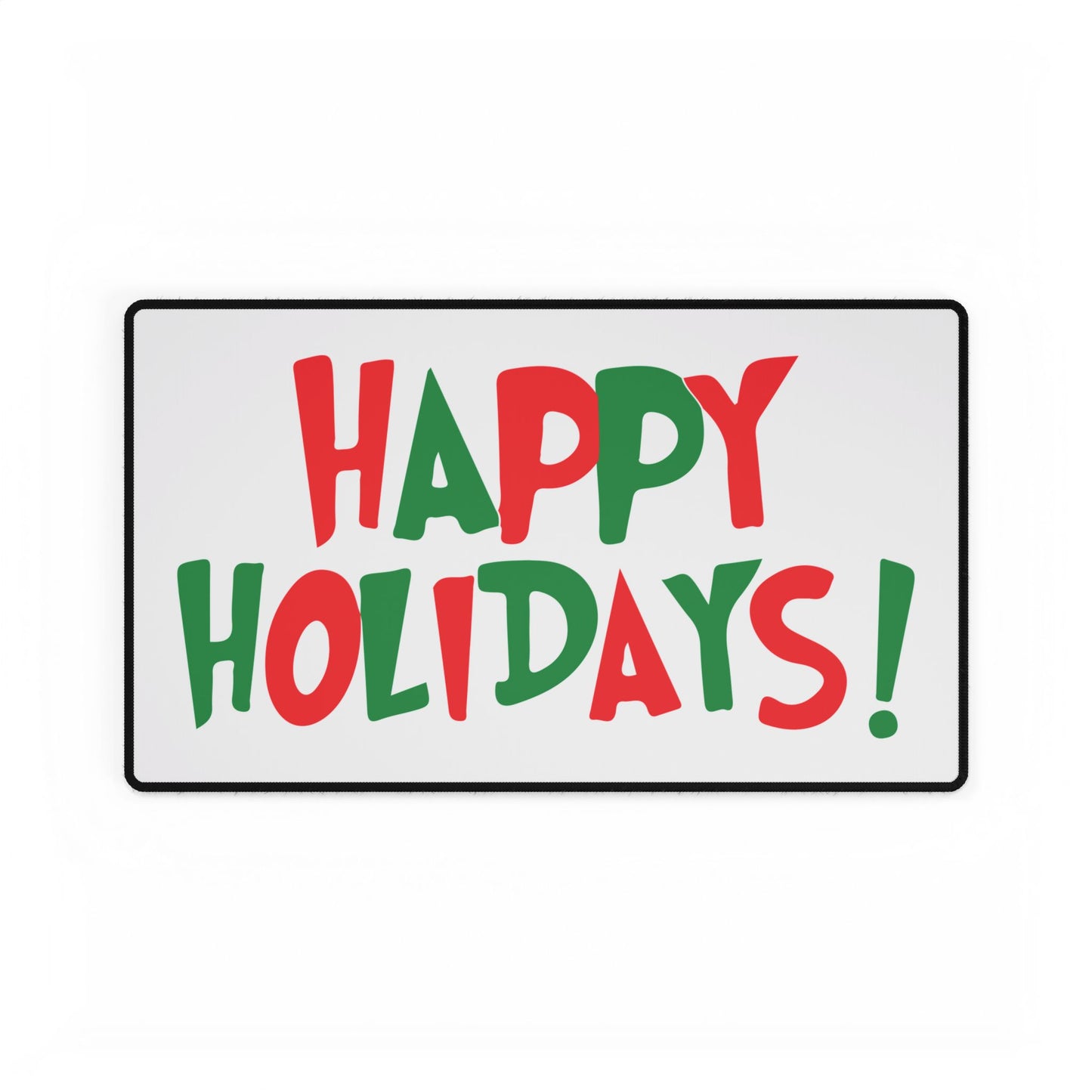 Happy Holidays! Desk Mat | Holiday Script, Red & Green Desk Mat