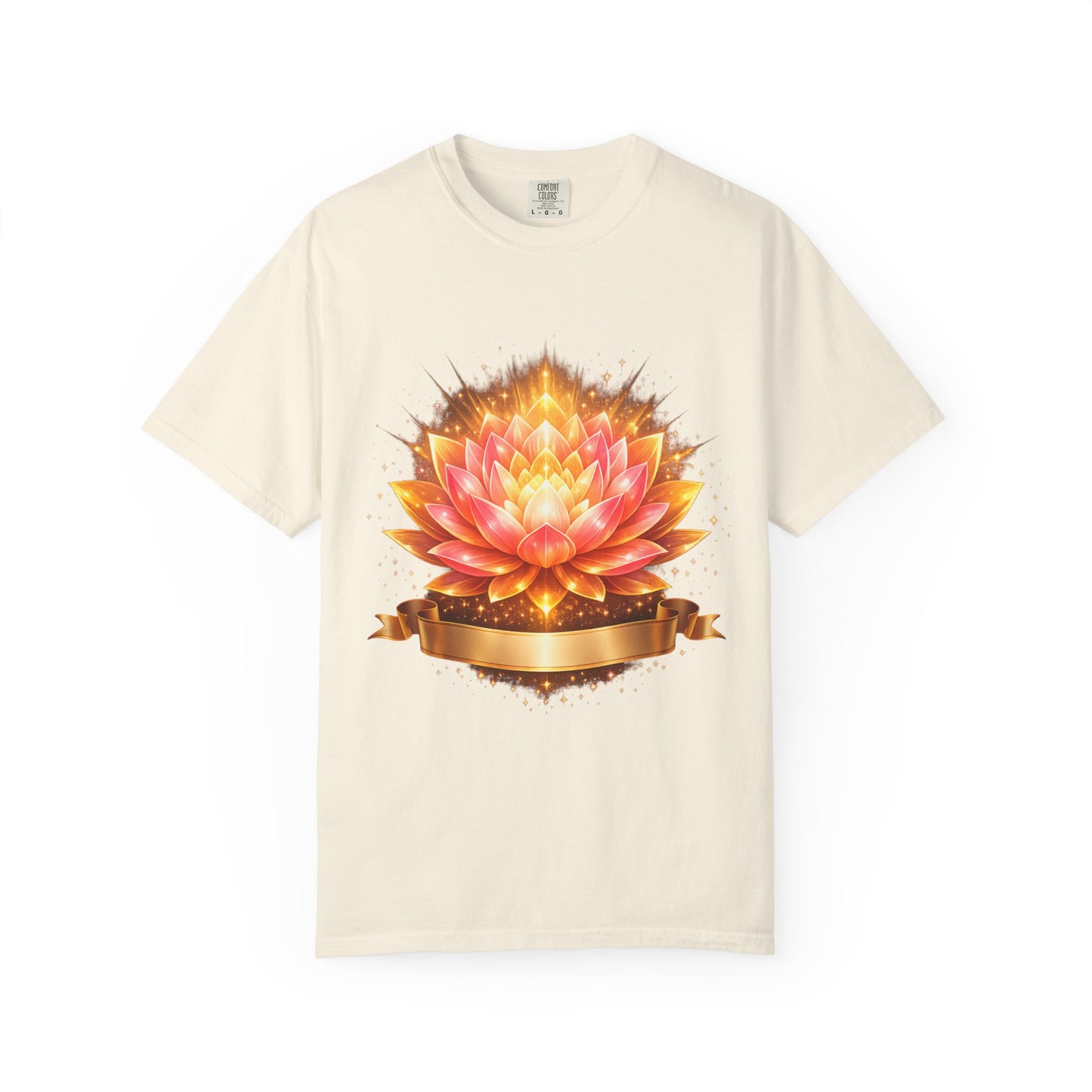 Lotus Bloom Graphic T-Shirt — Golden Floral Mandala Tee