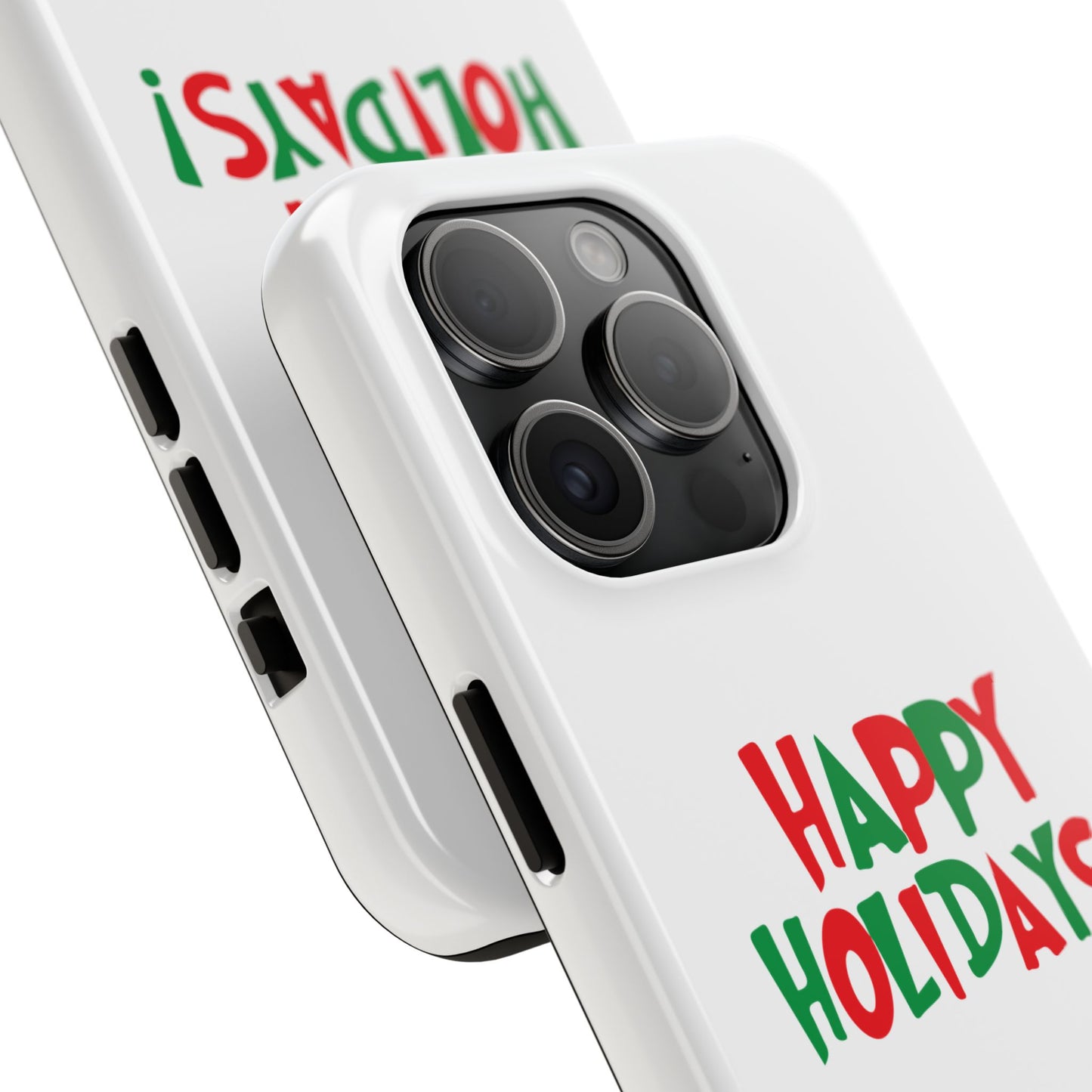 Happy Holidays phone case | Christmas holiday text design, tough phone case