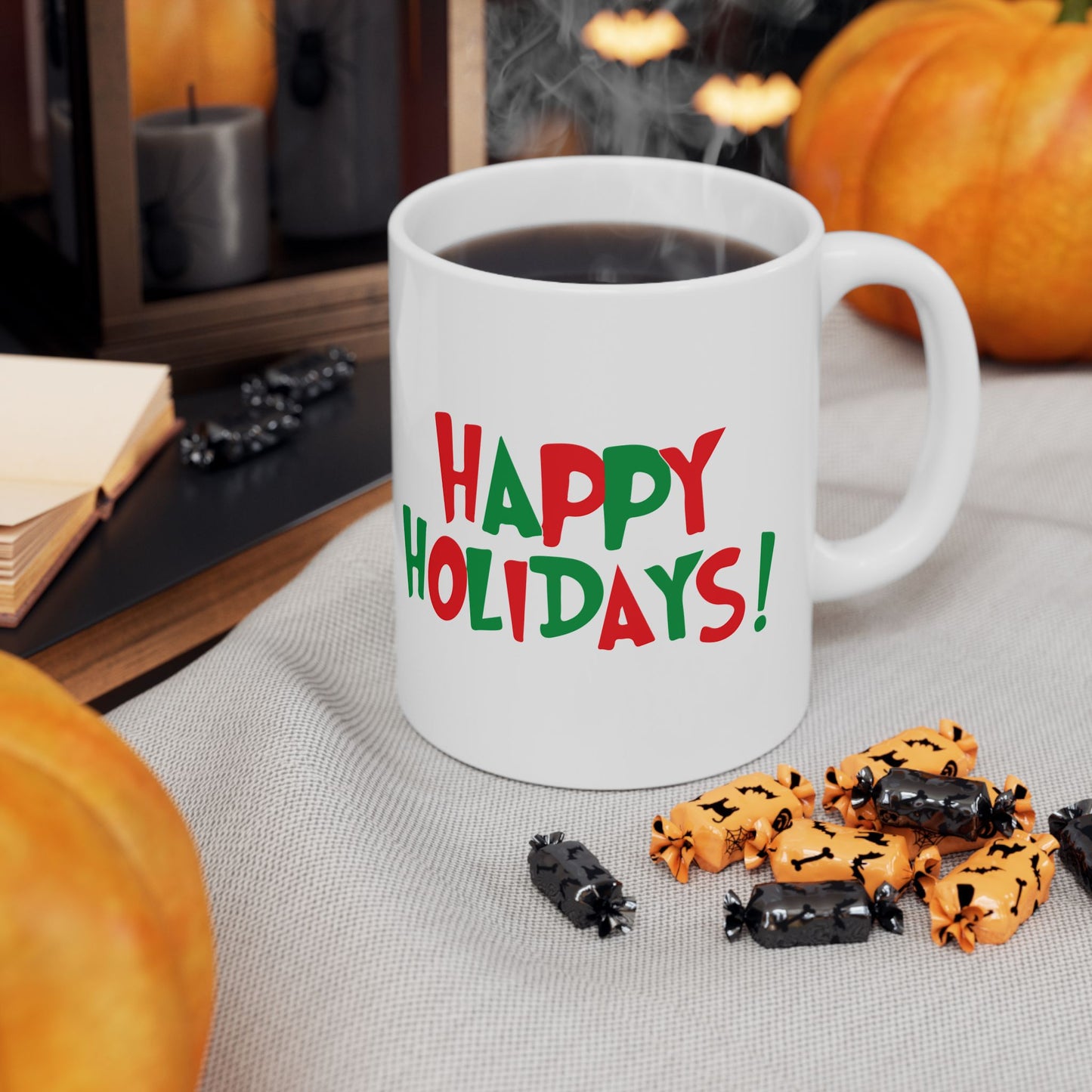 Happy Holidays Mug | Christmas Red Green Holiday Ceramic Mug