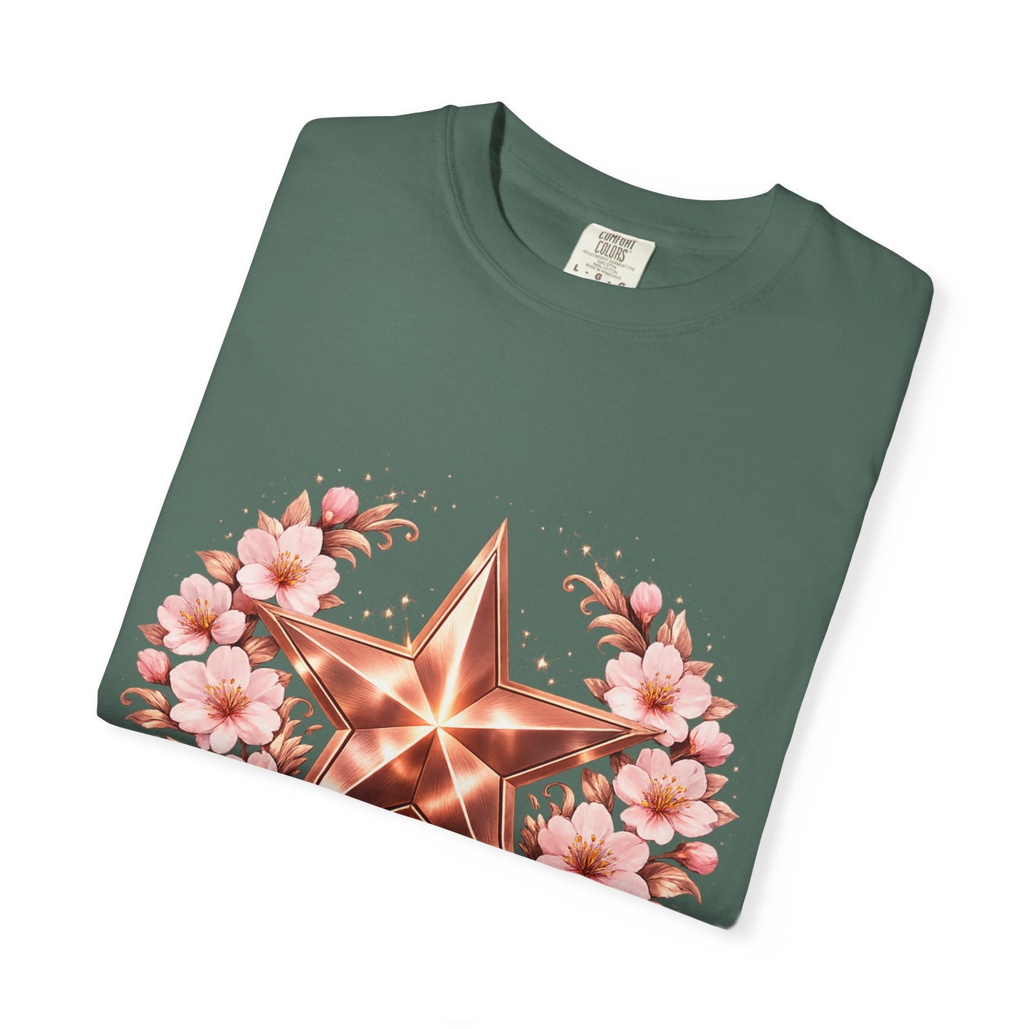 Rose Gold Floral Star T-Shirt