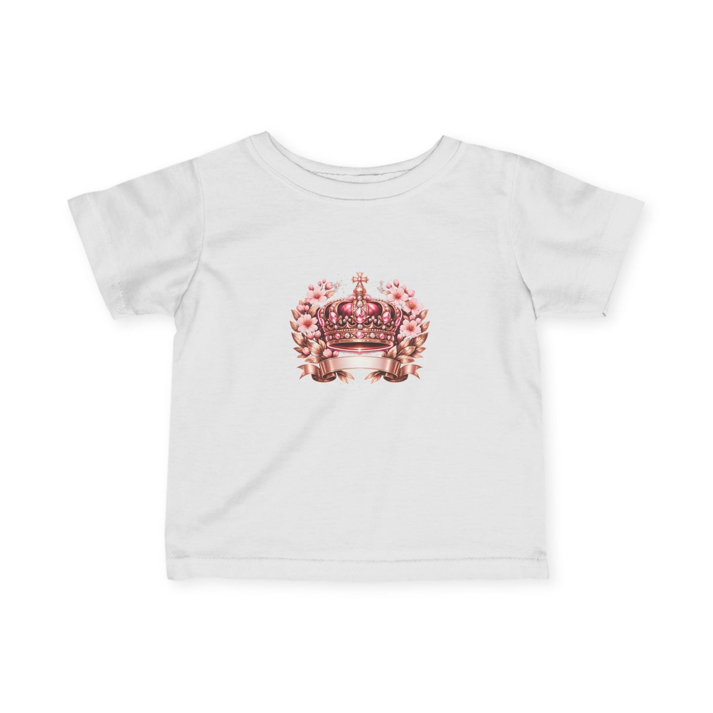 Infant Tee — Pink Floral Crown Baby Shirt