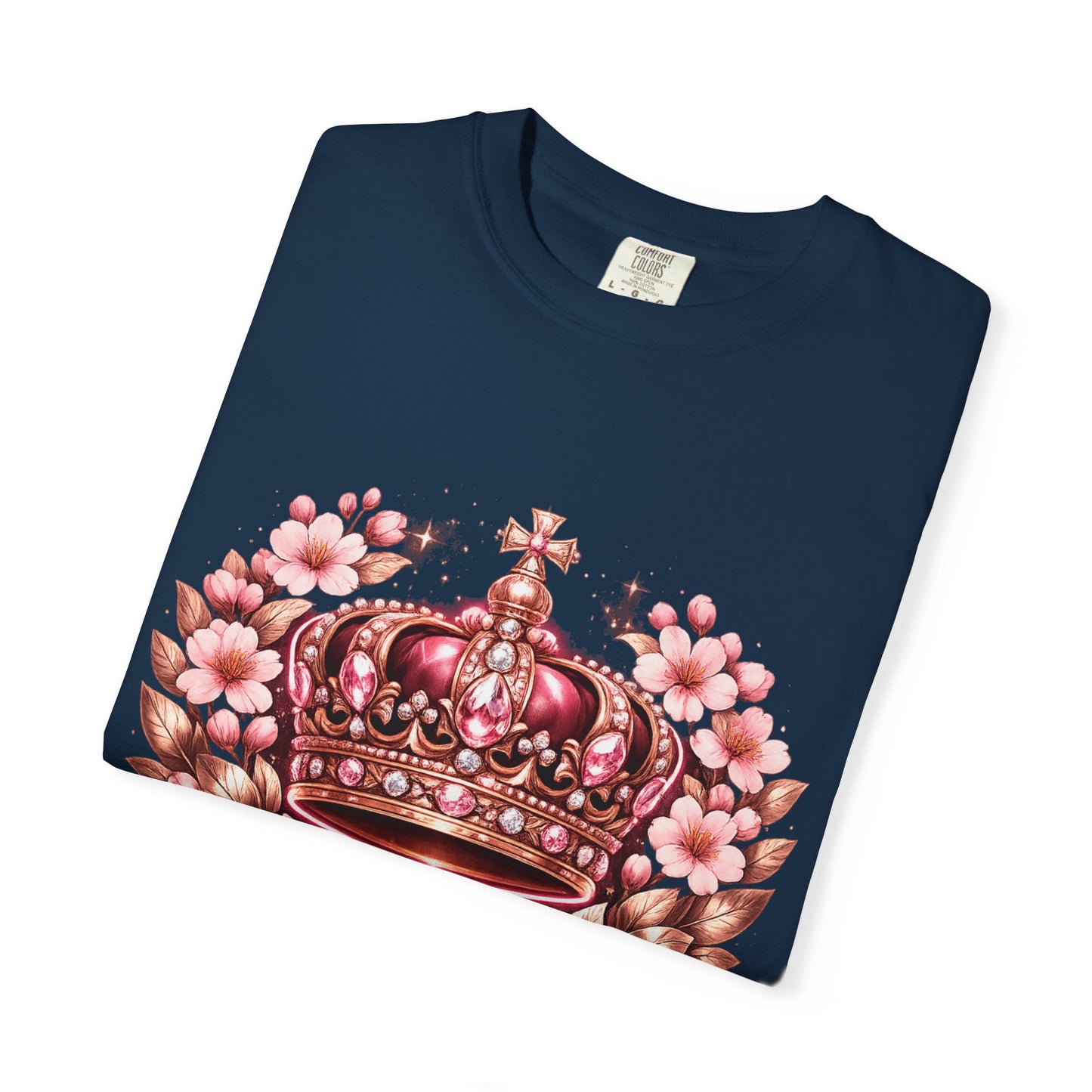 Pink Floral Crown T-Shirt — Royal Blossom Graphic Tee