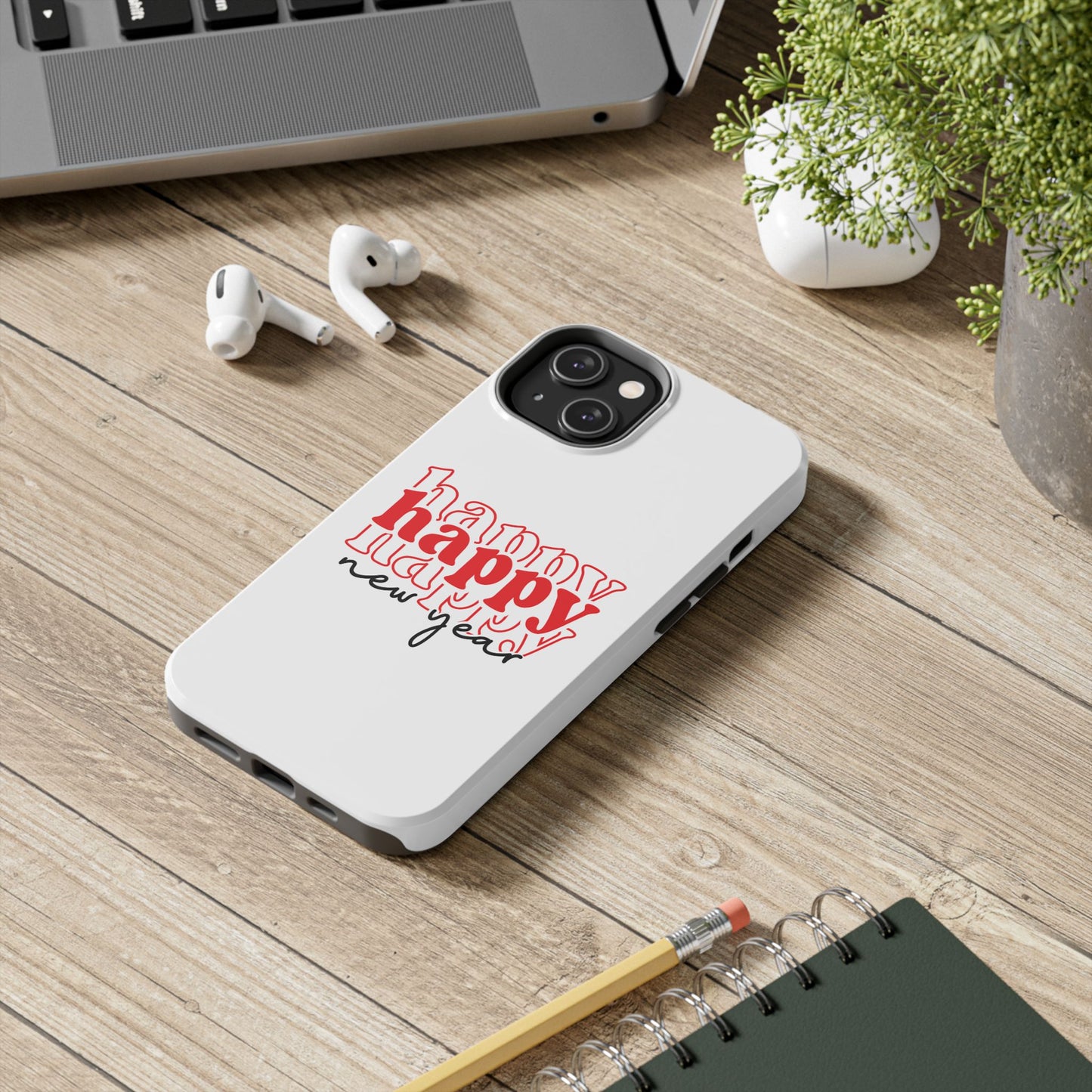 Happy Happy New Year Phone Case | New Year Typographic Design